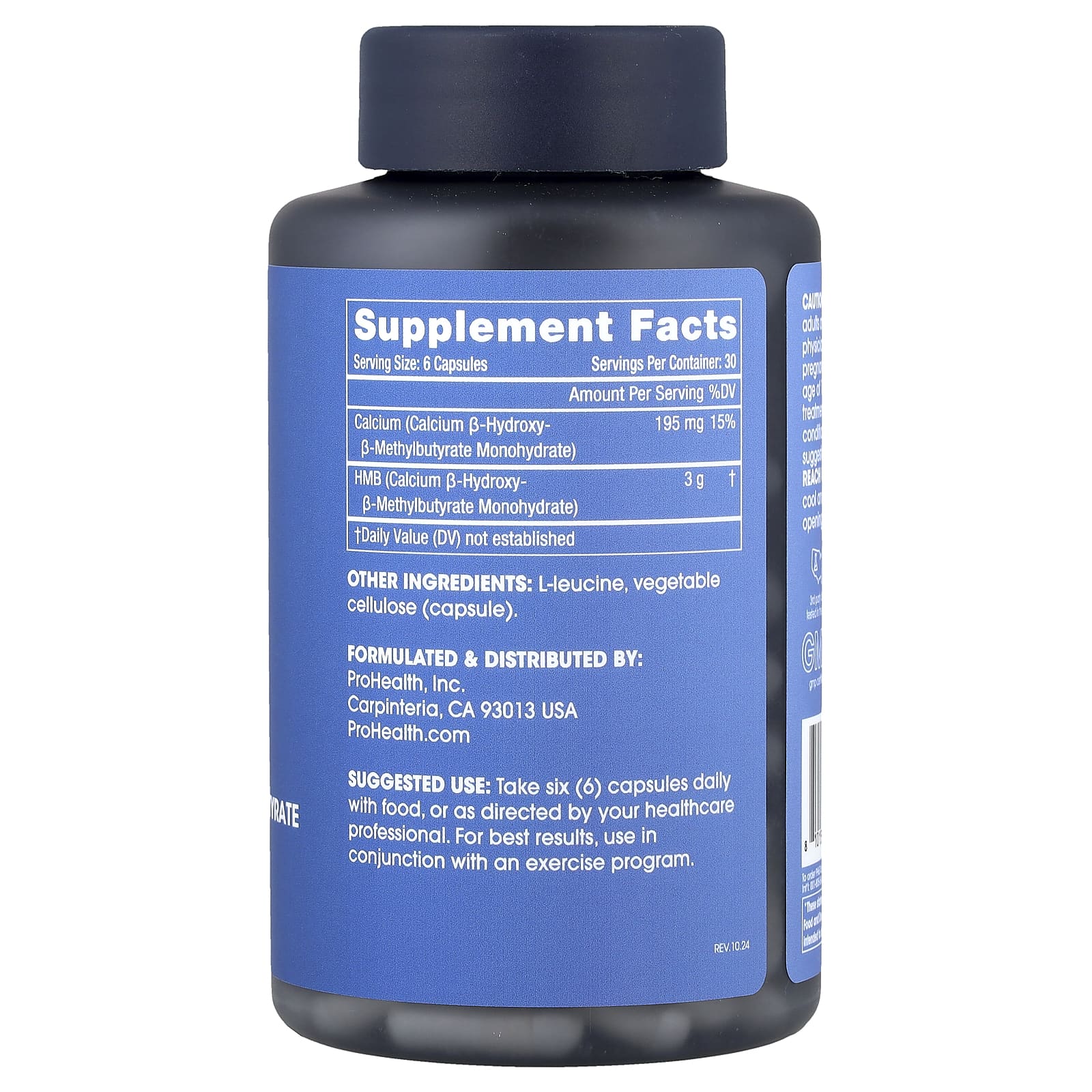 ProHealth Longevity, HMB B-гидрокси-B-метилбутират, 180 капсул