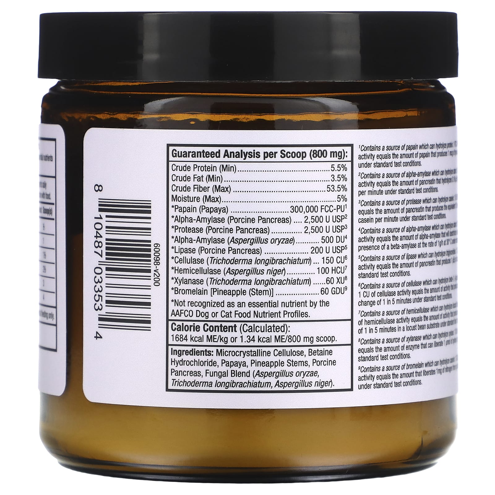 Dr. Mercola, Bark & Whiskers, Kibble Diet, пищеварительные ферменты, для собак и кошек, 120 г (4,23 унции)