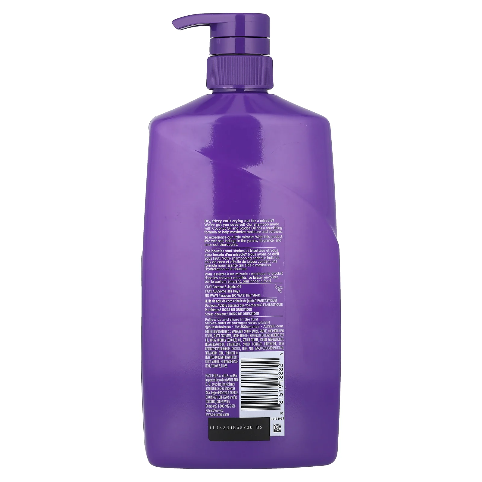 Aussie, Miracle Curls, шампунь с кокосом и маслом жожоба, 778 мл (26,2 жидк. Унции)