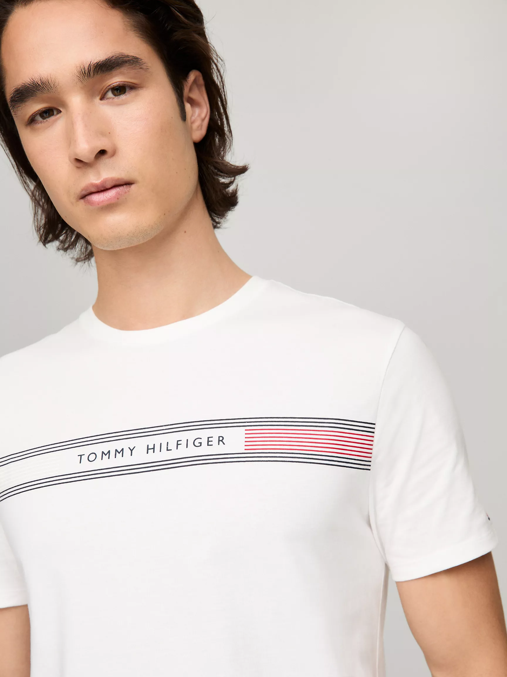 Мужская футболка Tommy Hilfiger, Футболка с графическим принтом полос Tommy