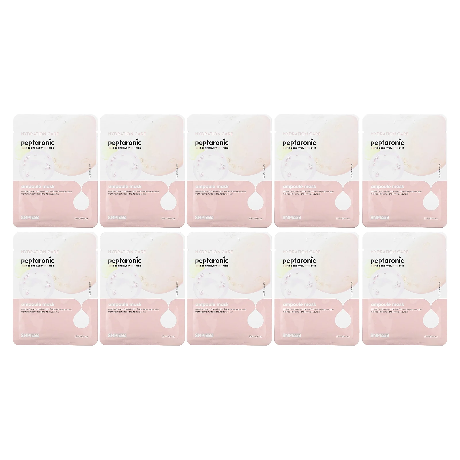 SNP, Маска для лица с пептароновой ампулой, 10 шт., По 25 мл (0,84 жидк. Унции)