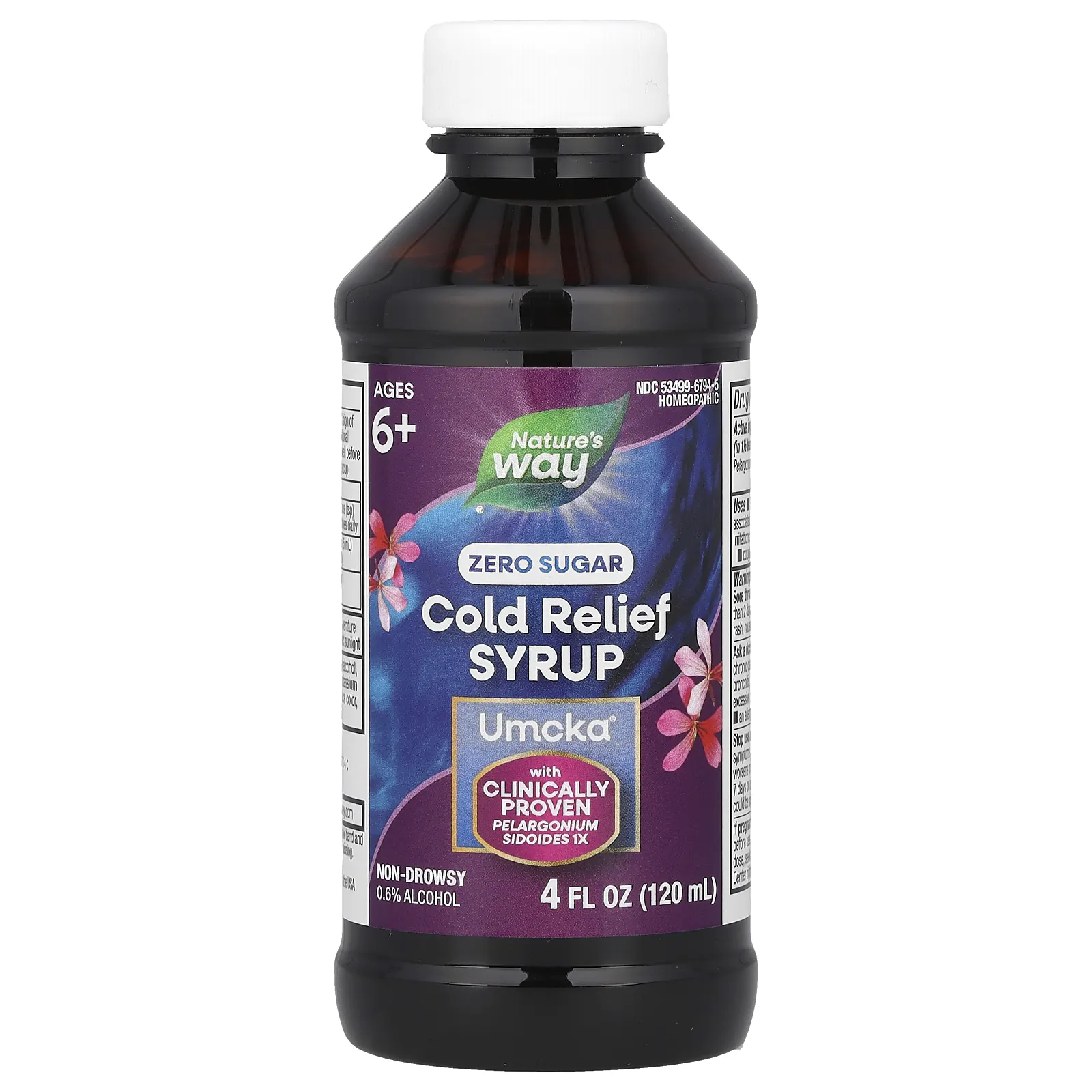 Nature's Way, Umcka ColdCare, успокаивающий сироп, без сахара, с виноградом, 120 мл (4 жидк. Унции)