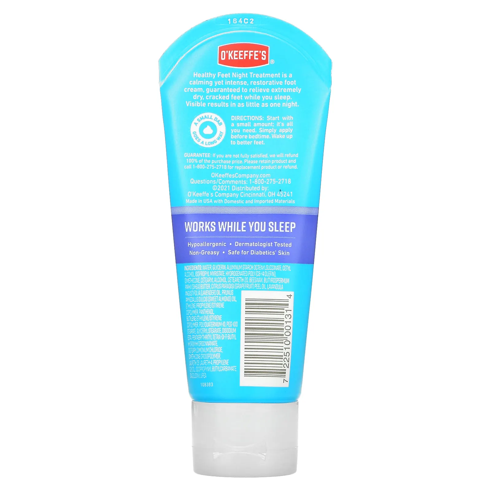 O'Keeffe's, Healthy Feet, крем для ног, ночной уход, 85 г (3 унции)