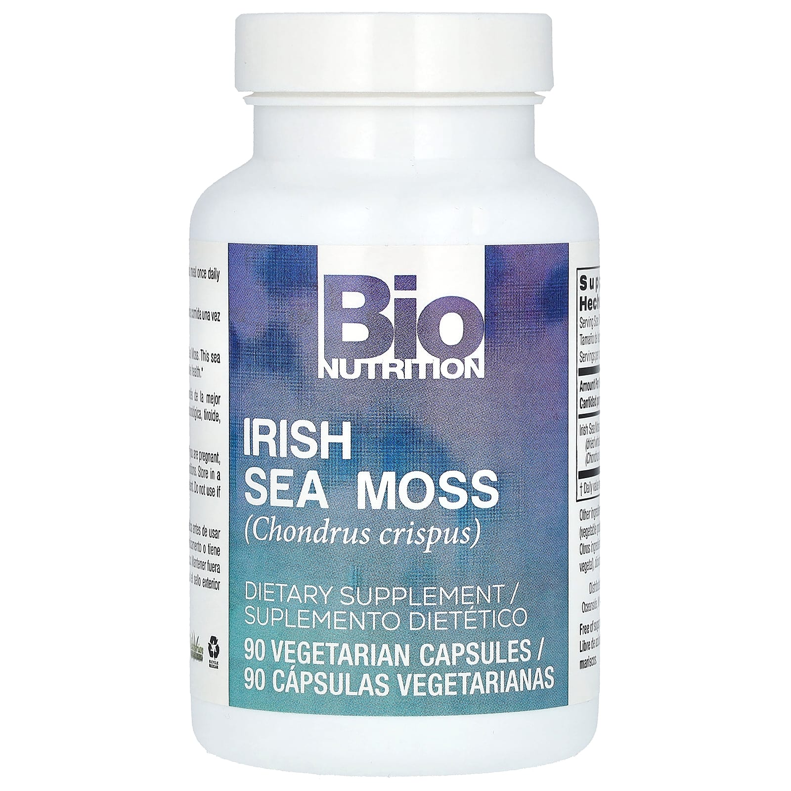 Bio Nutrition, Ирландский морской мох, 750 мг, 90 вегетарианских капсул