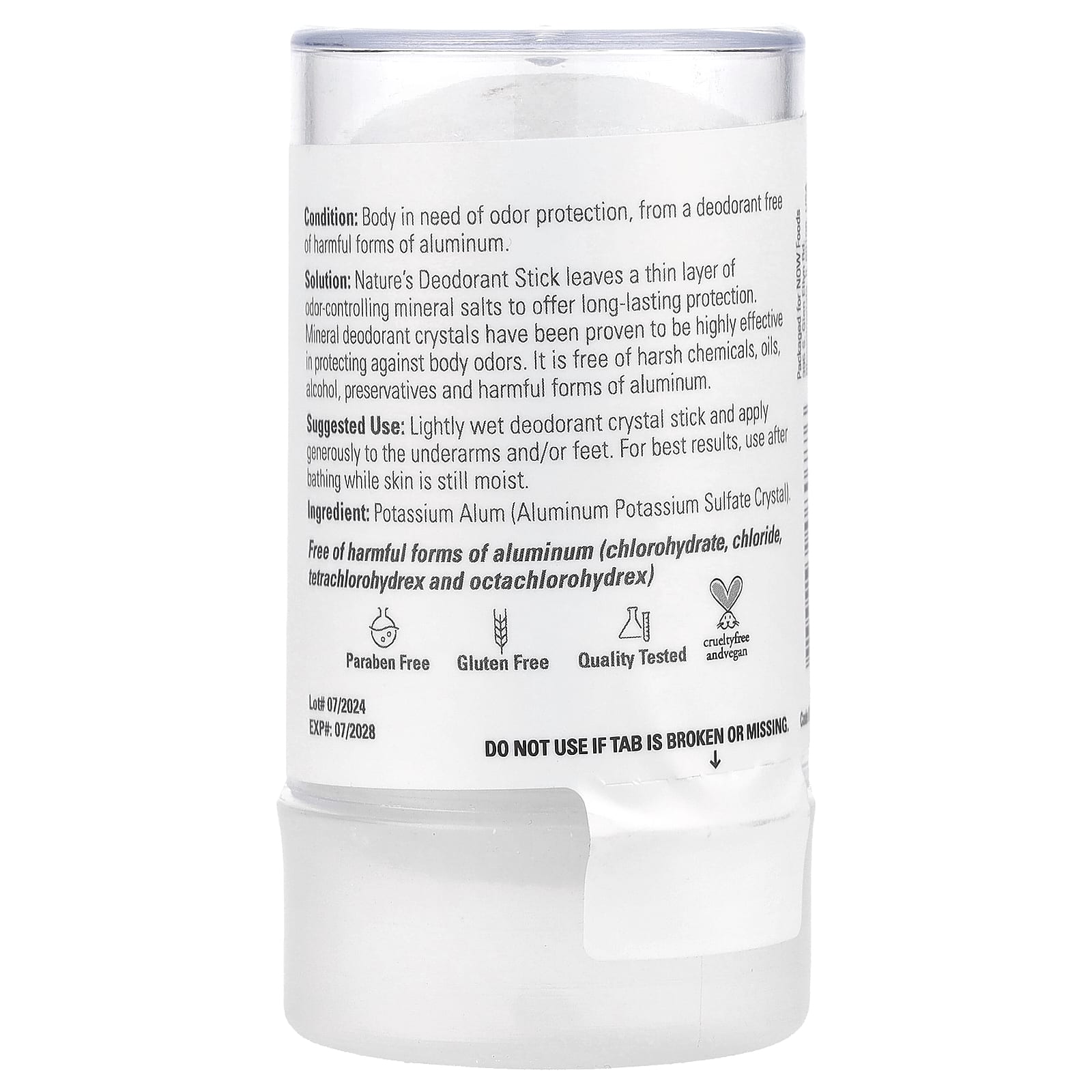 NOW Foods, Nature's Deodorant Stick, дезодорант-стик, 99 г (3,5 унции)