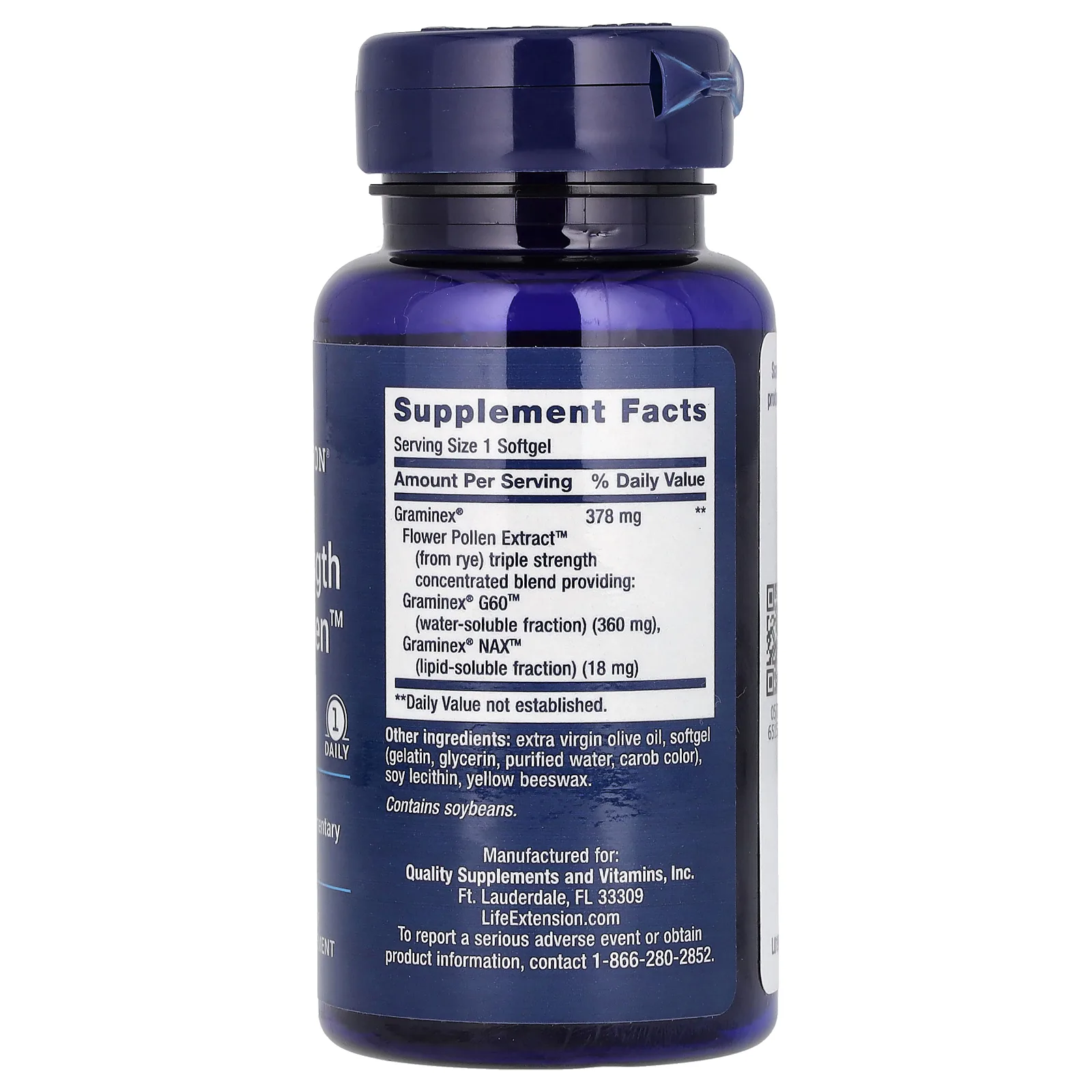 Life Extension, Triple Strength ProstaPollen, добавка для мужского здоровья с тройной силой, 30 капсул