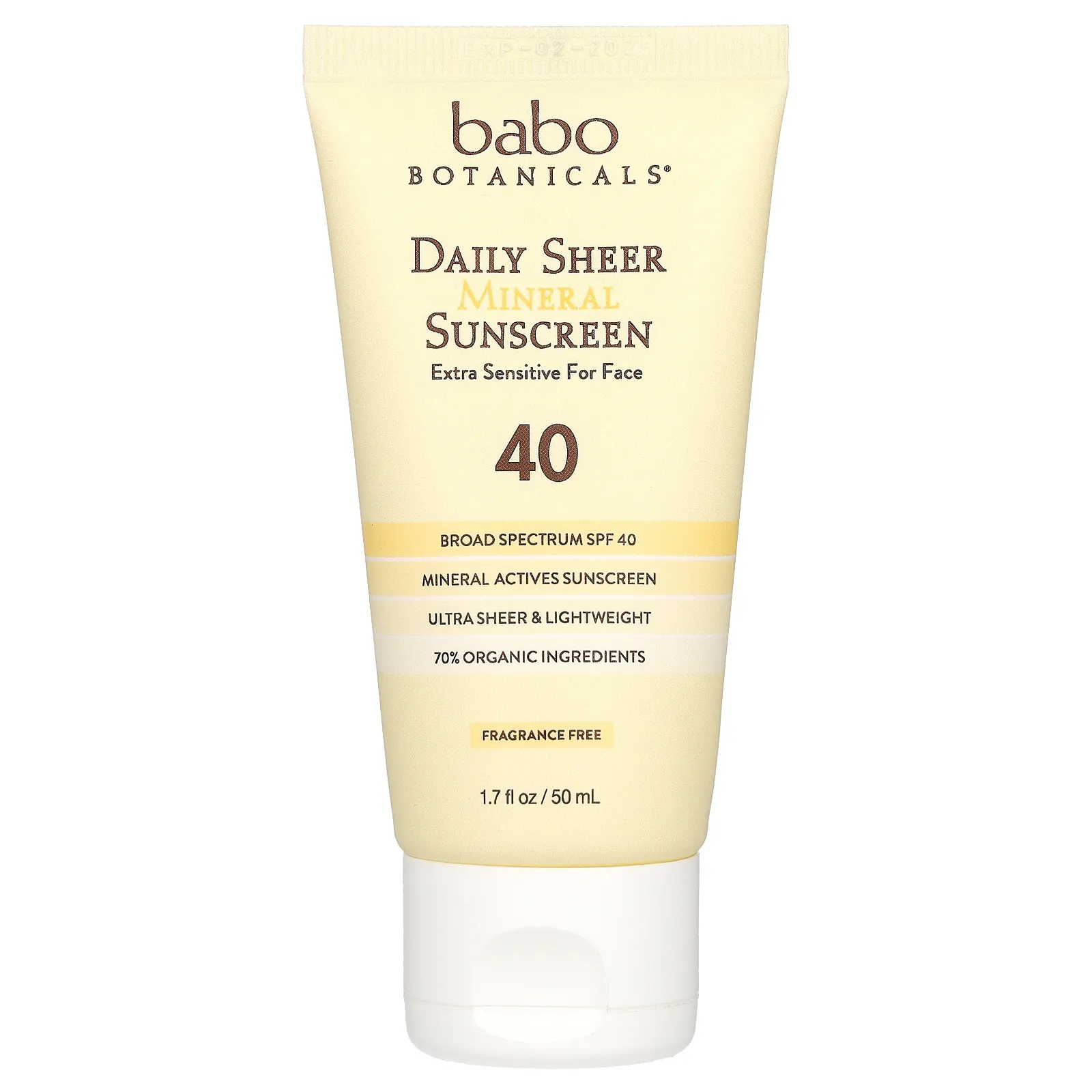 Babo Botanicals, прозрачное минеральное солнцезащитное средство для ежедневного применения, SPF 40, 1.7+, 50 мл (1,7 жидк. унции)