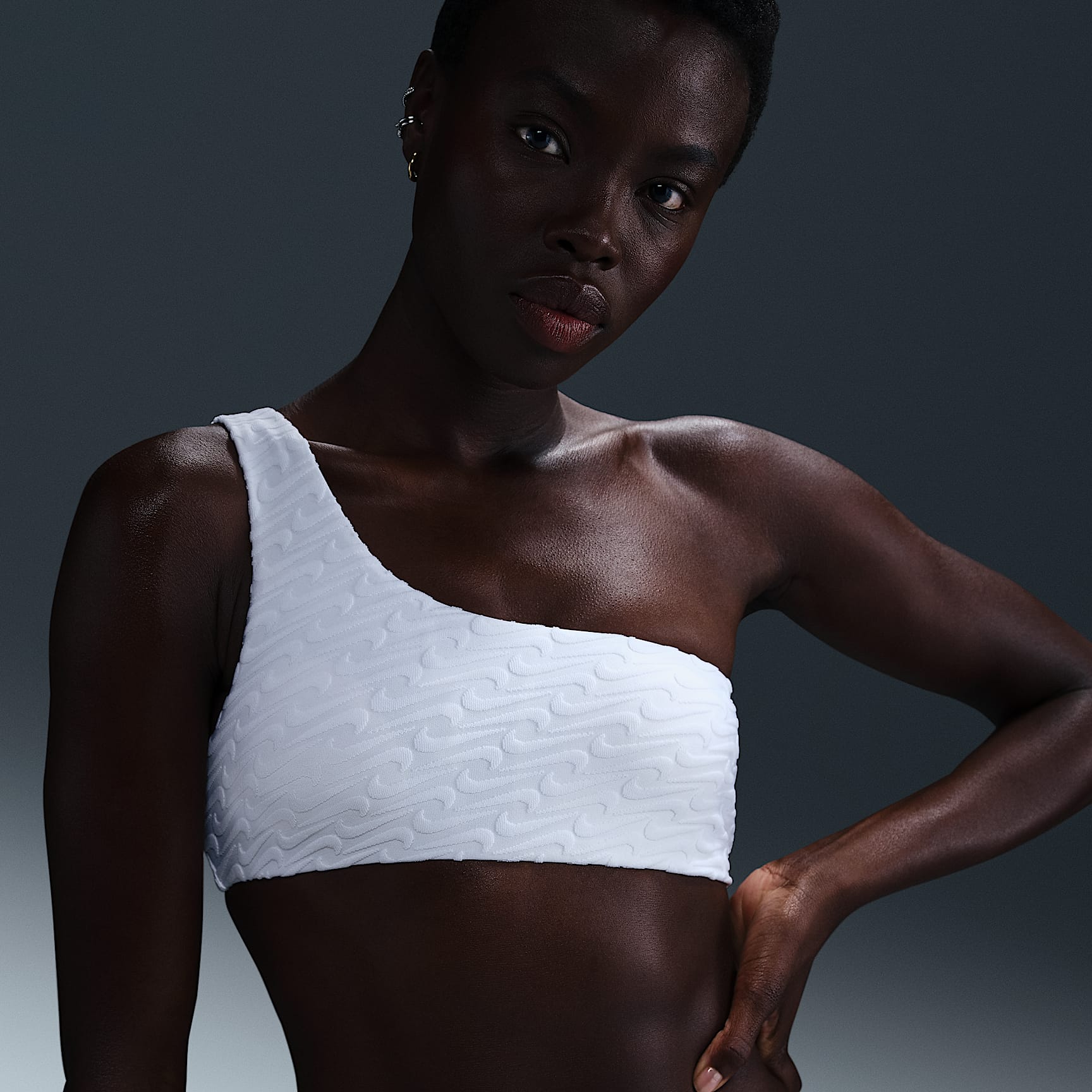 Nike Swim Swoosh Link Women's Terry Asymmetrical Bikini Top