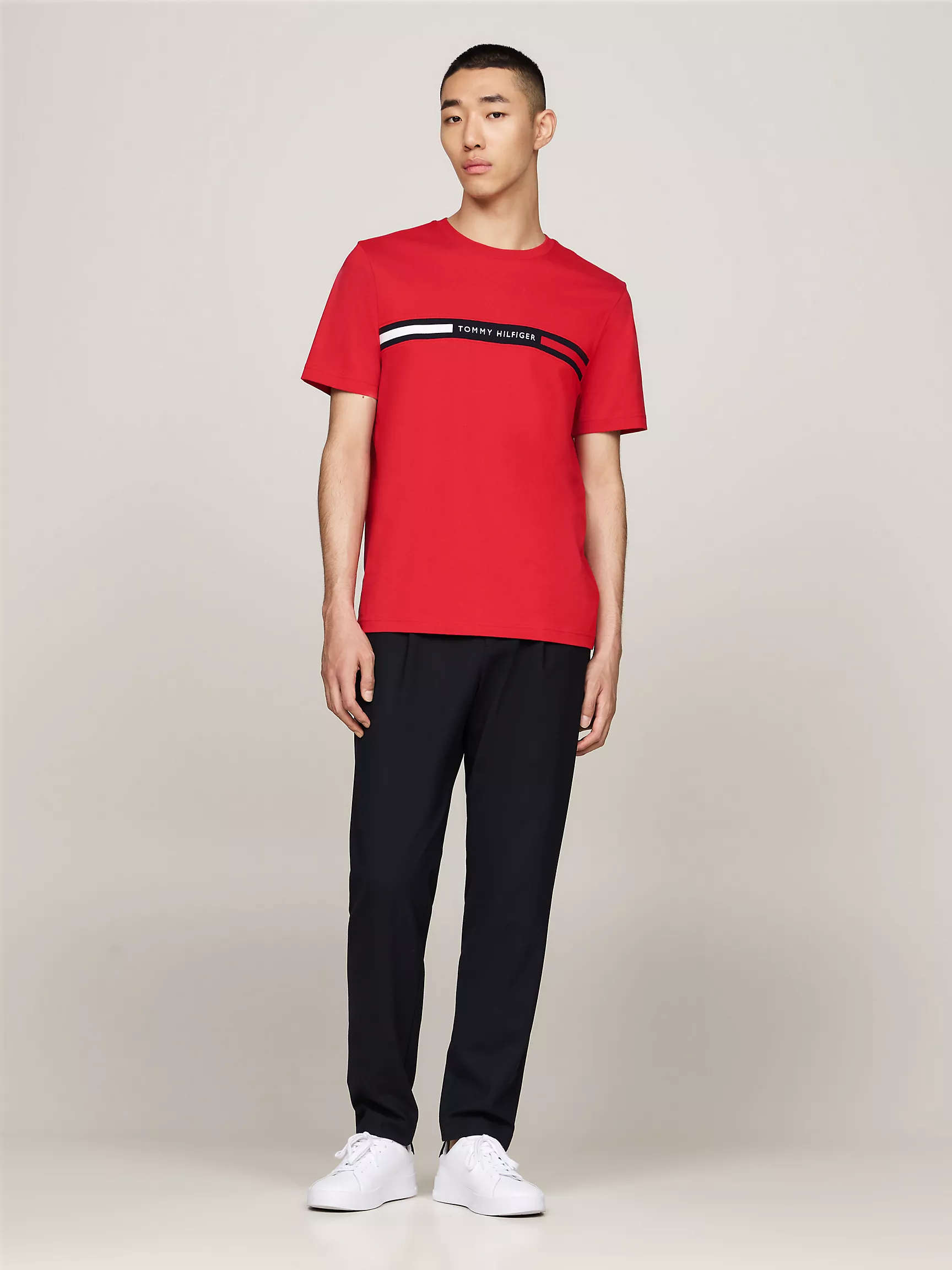 Мужская футболка Tommy Hilfiger, Футболка Tommy с ребристой вставкой и логотипом