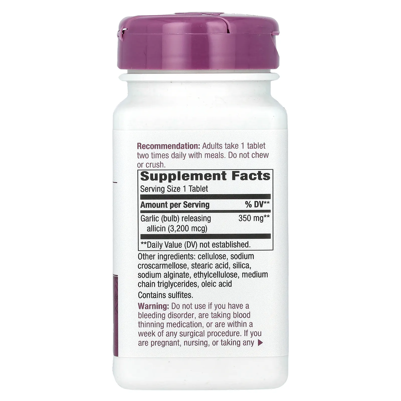 Nature's Way, Garlicin Cardio, 350 мг, 90 веганских таблеток