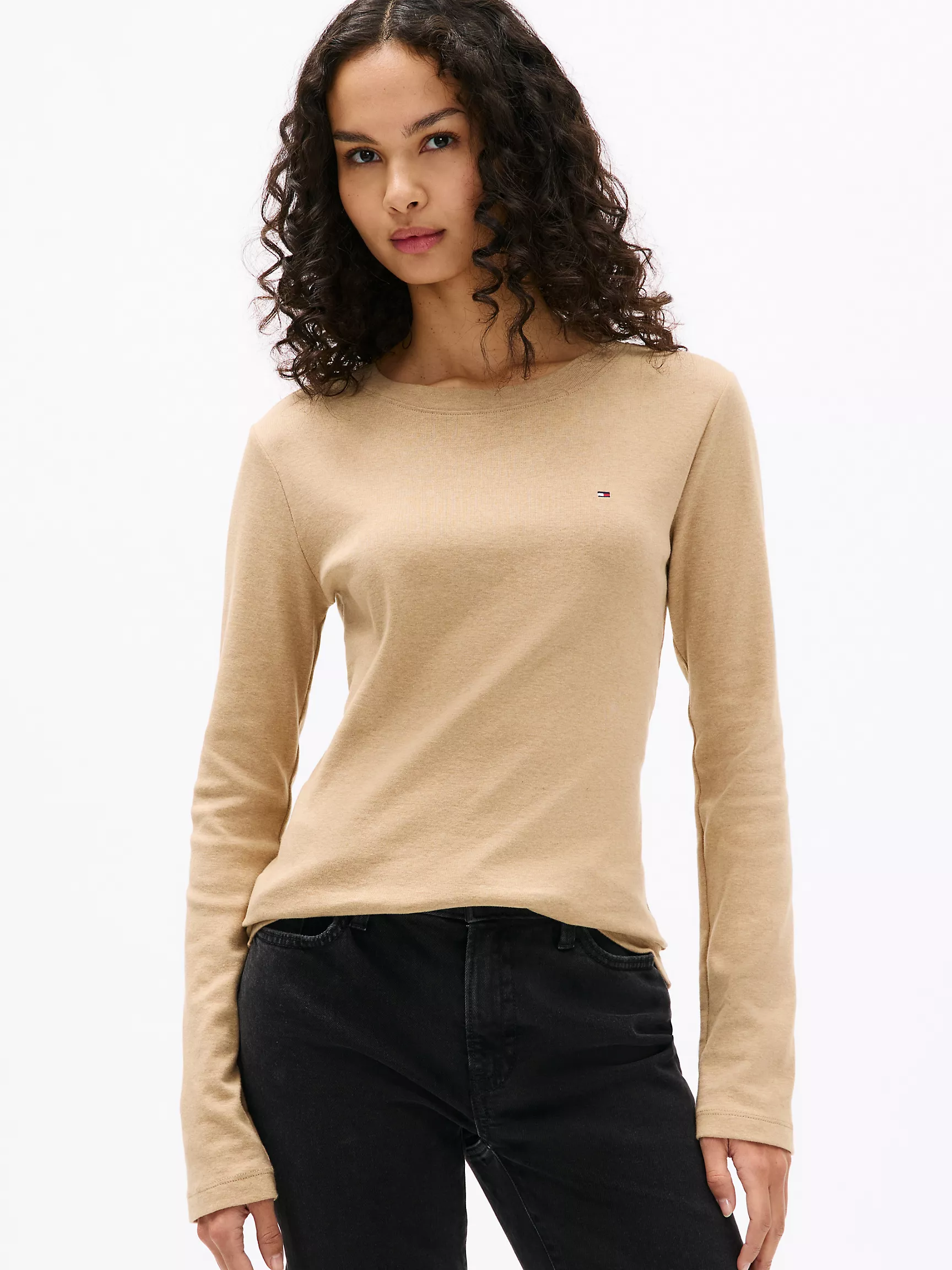 Женская футболка Tommy Hilfiger, Футболка с длинным рукавом и круглым вырезом "любимая модель"