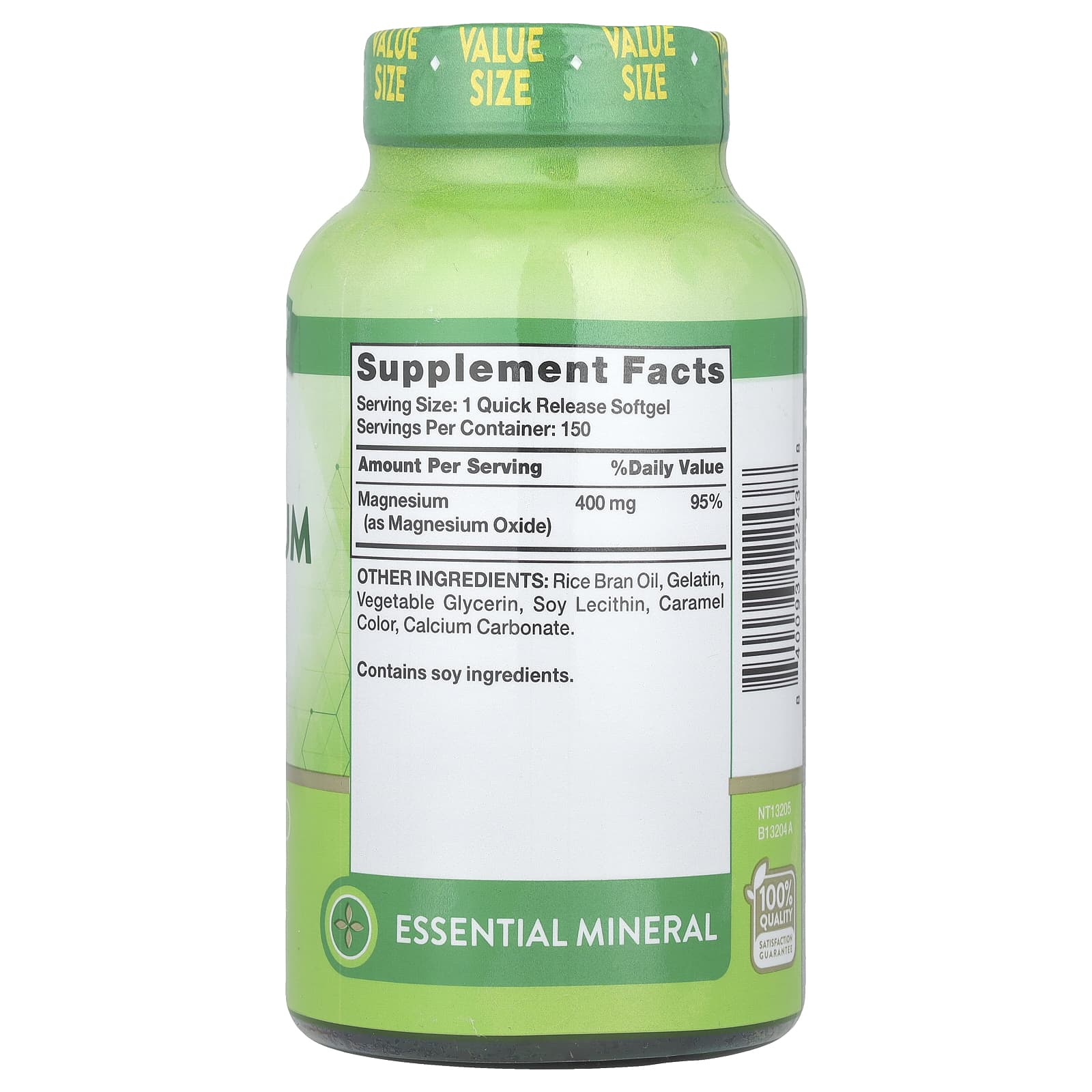 Nature's Truth, магний, с повышенной силой действия, 400 мг, 150 капсул с быстрым высвобождением