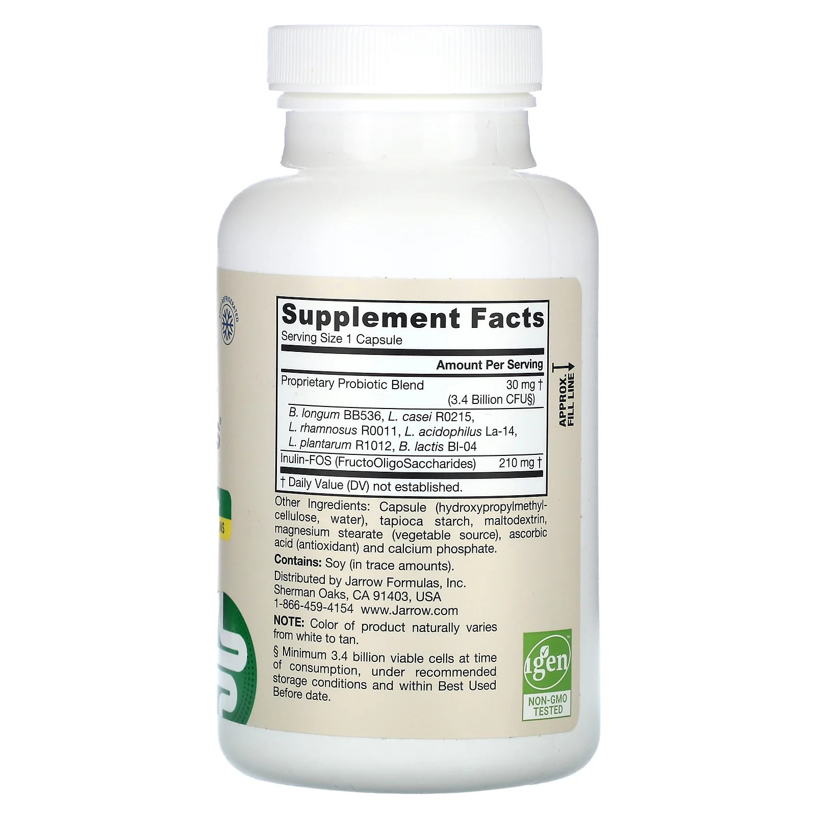 Jarrow Formulas, Vegan Jarro-Dophilus Plus FOS, 300 растительных капсул