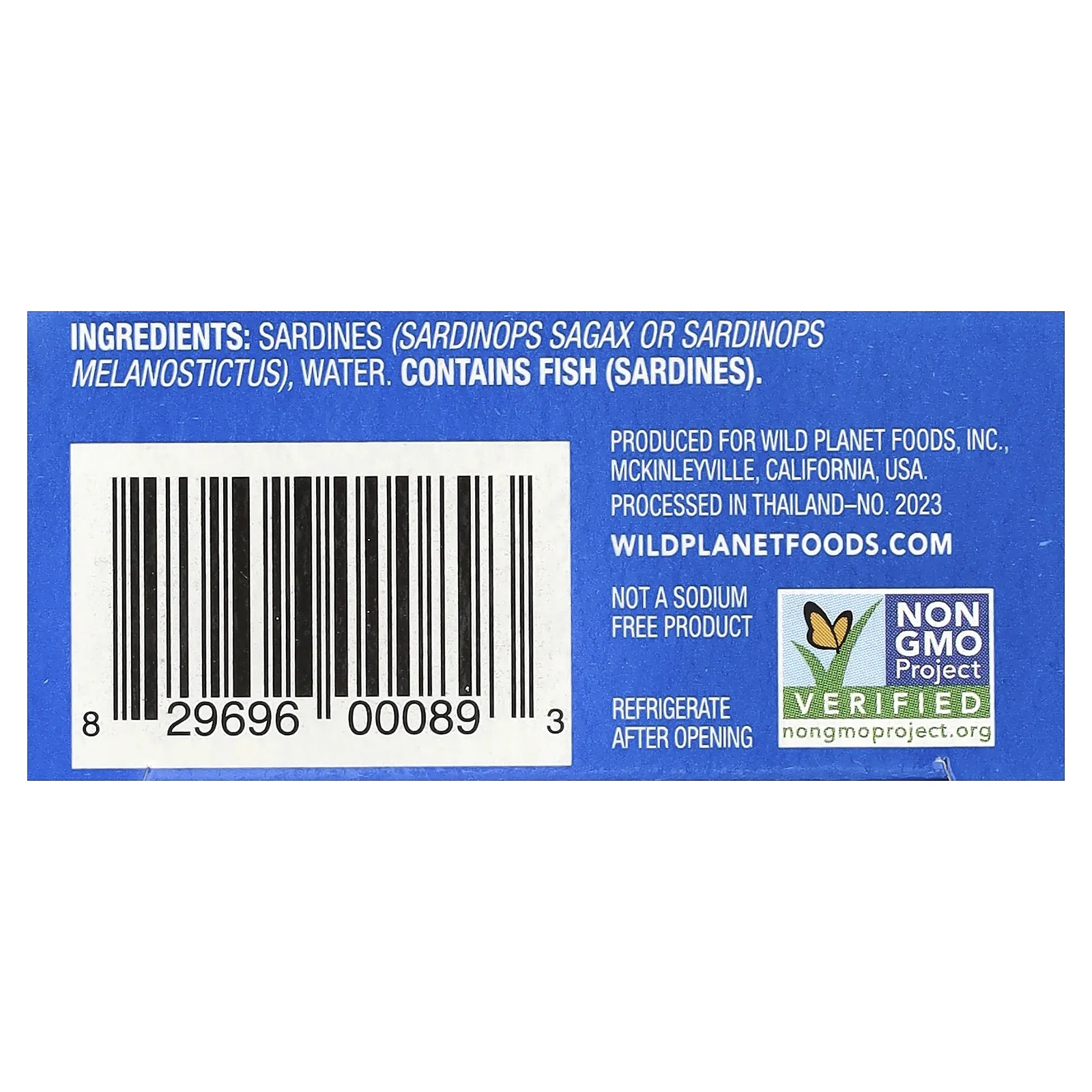 Wild Planet, Сардины, выловленные в диких условиях, в воде, Без добавления соли, 4,4 унц. (125 г)