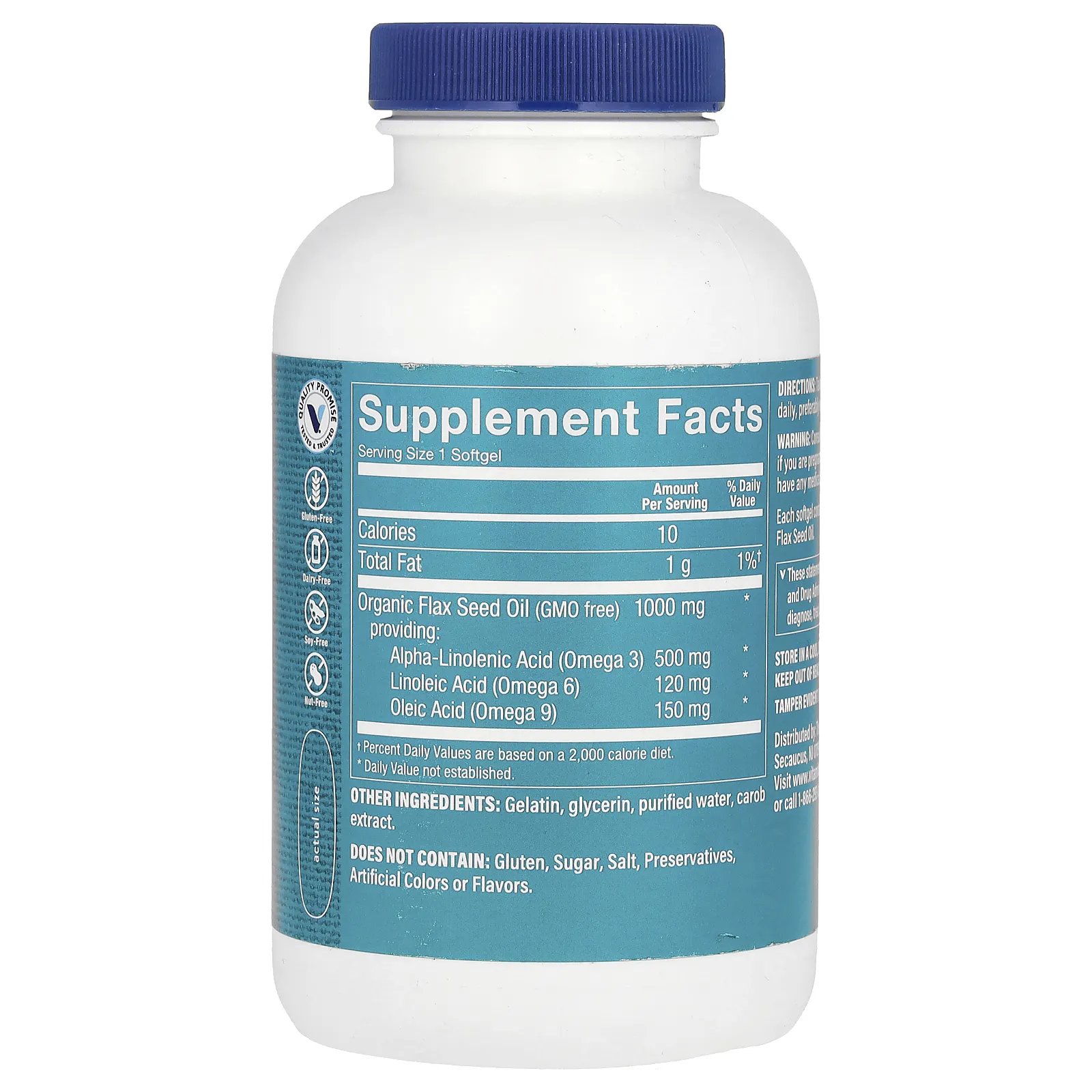 The Vitamin Shoppe, Льняное масло, 1000 мг, 120 мягких таблеток