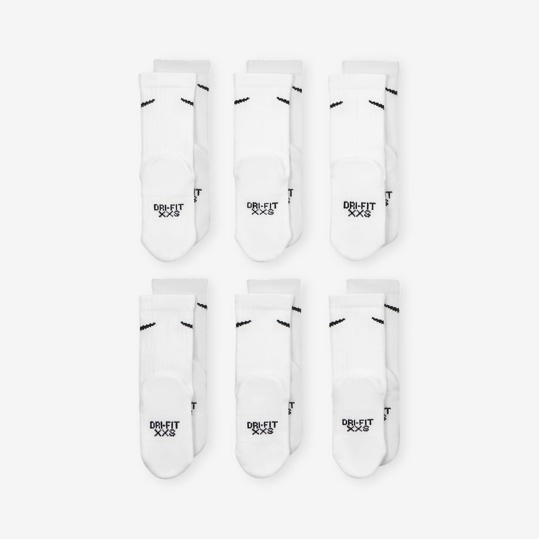 Nike Dri-FIT Performance Basics Big Kids' Crew Socks (6 Pairs)