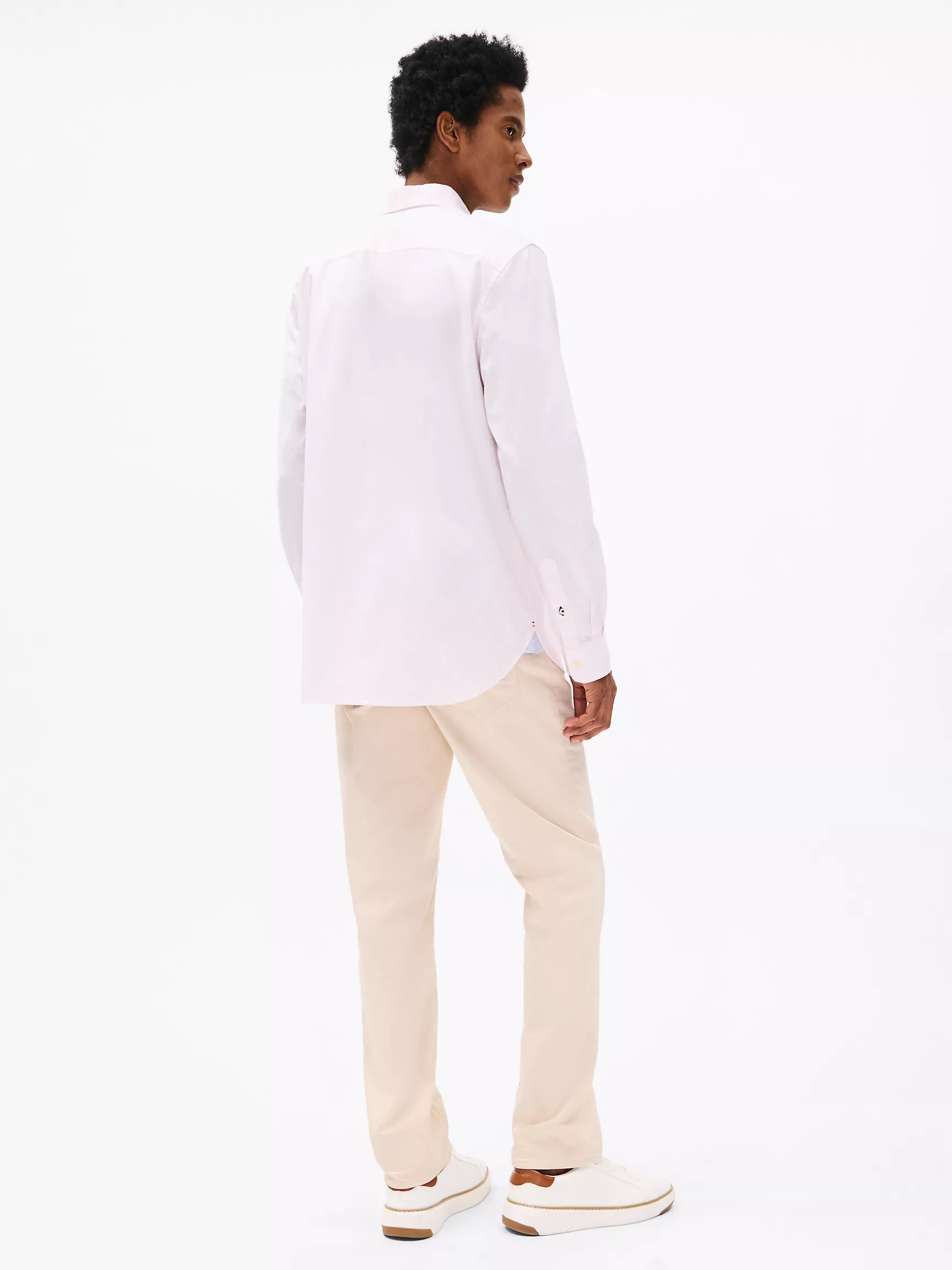 Мужская рубашка Tommy Hilfiger, Полосатая эластичная рубашка из оксфорда стандартного кроя