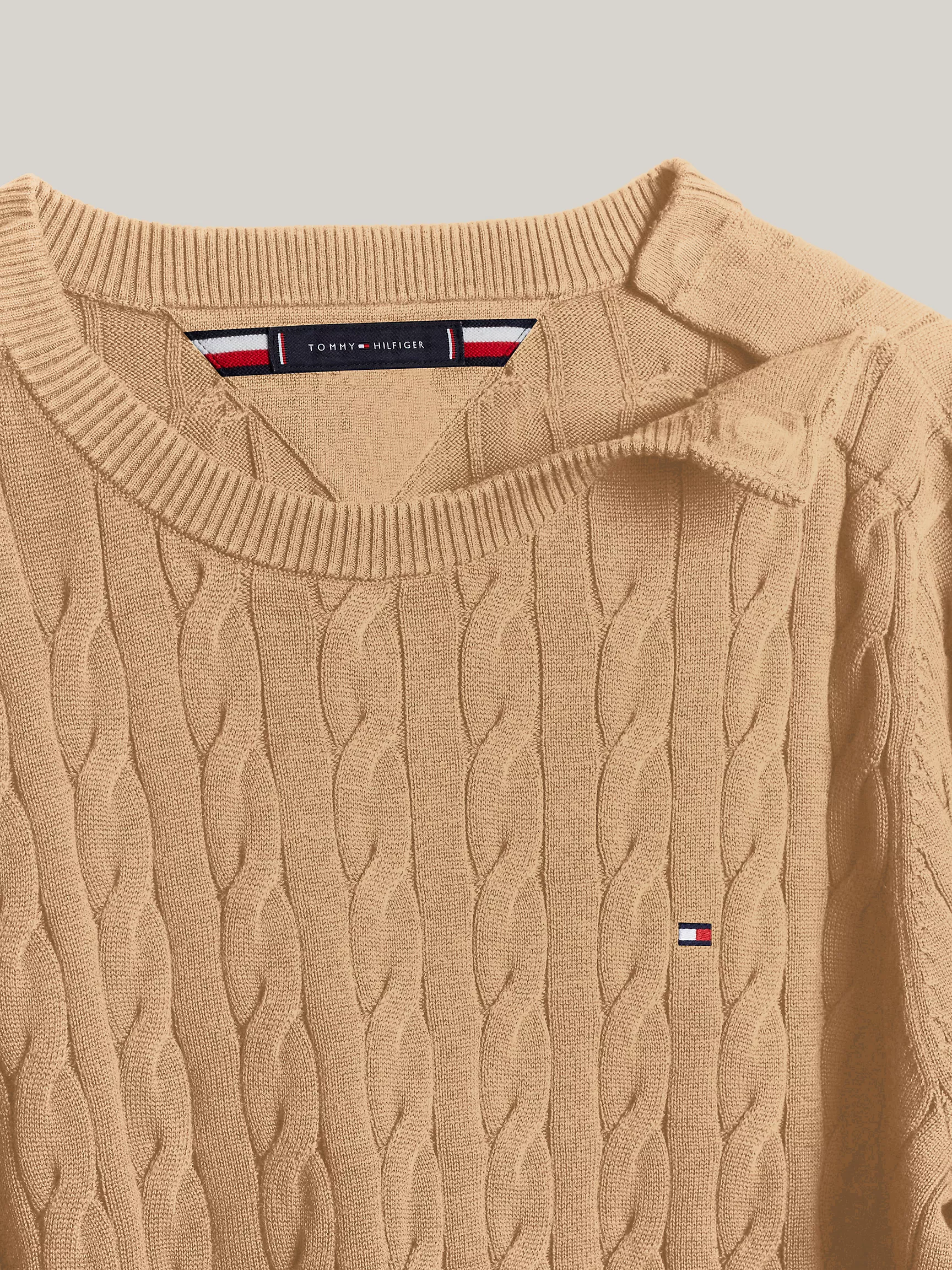 Мужской свитер Tommy Hilfiger, Свитер с узором "косы" и круглым вырезом