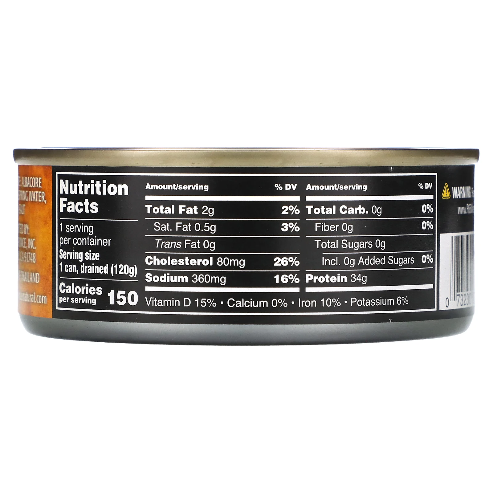 Crown Prince Natural, Альбакорский тунец, белый, с родниковой водой, 142 г (5 унций)