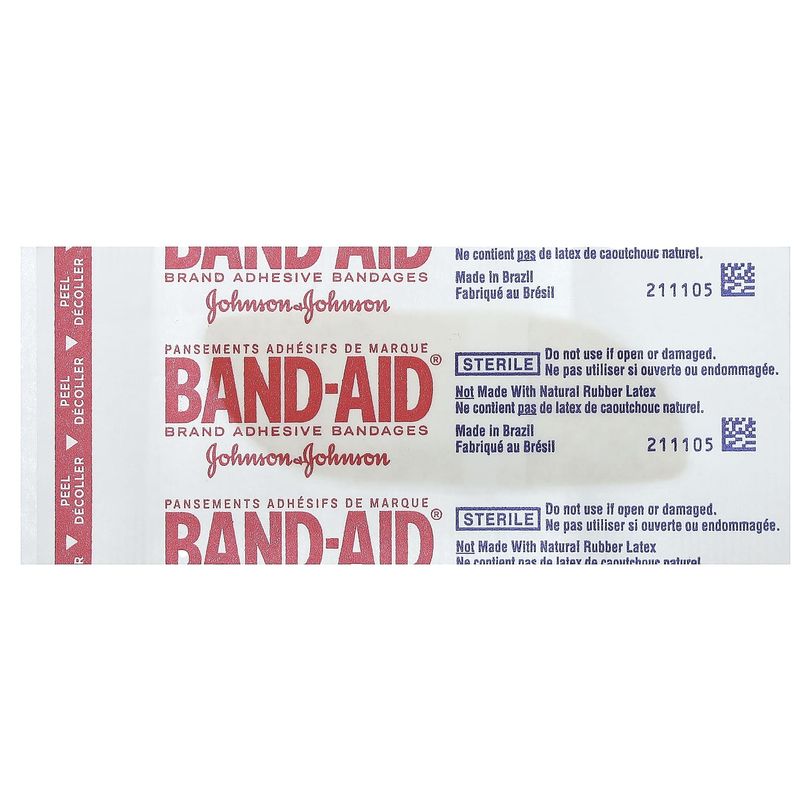 Band Aid, лейкопластыри, для чувствительной кожи, 20 штук разных размеров