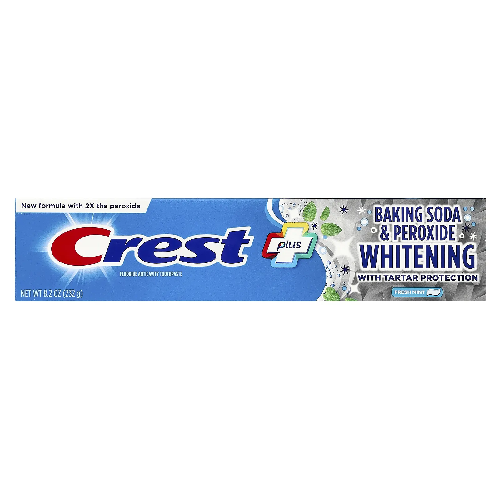 Crest, Пищевая сода и отбеливающая зубная паста с фтором, свежая мята, 232 г (8,2 унции)
