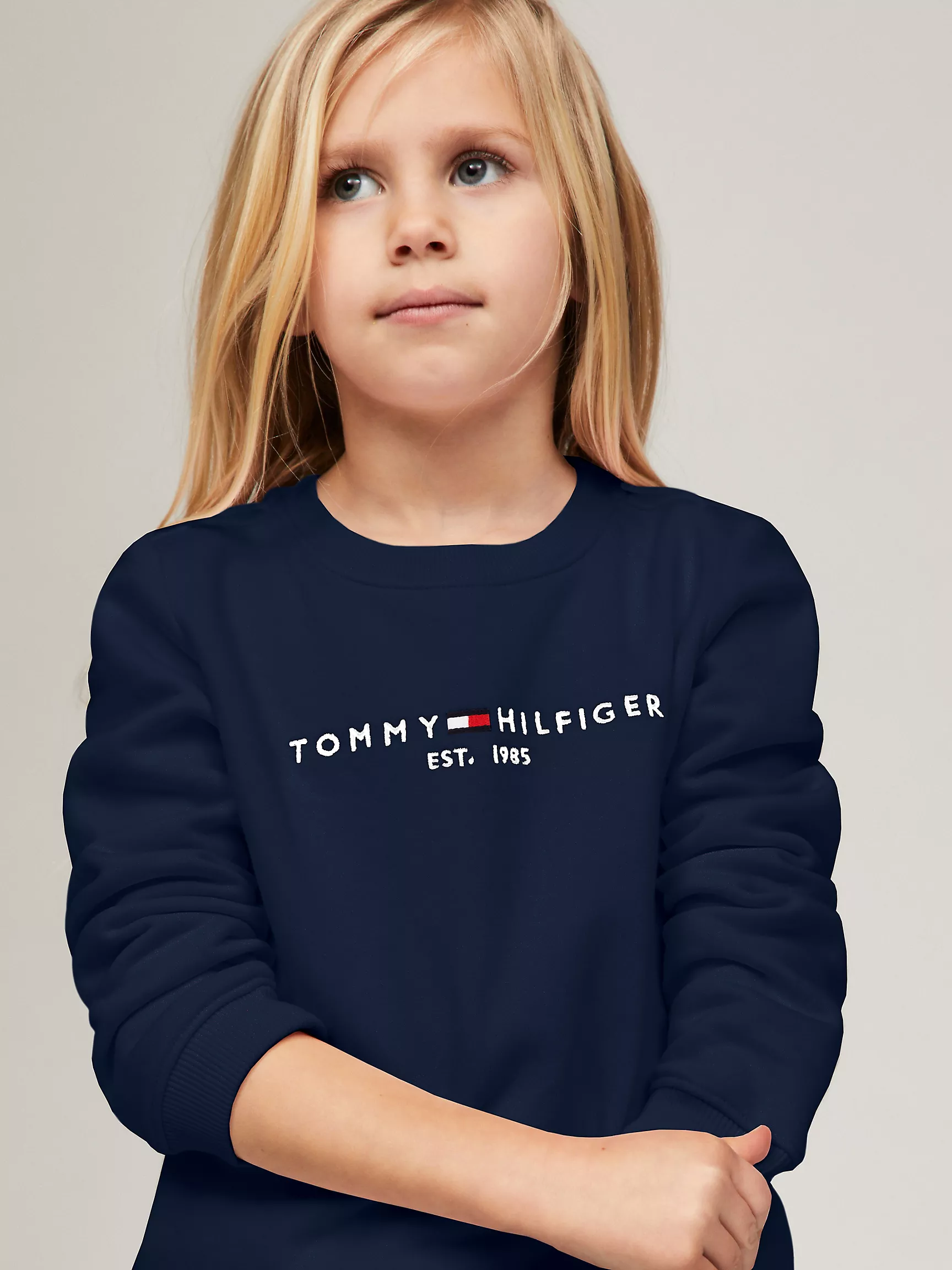 Толстовка для девочек Tommy Hilfiger, Детский свитшот с вышитым логотипом Tommy