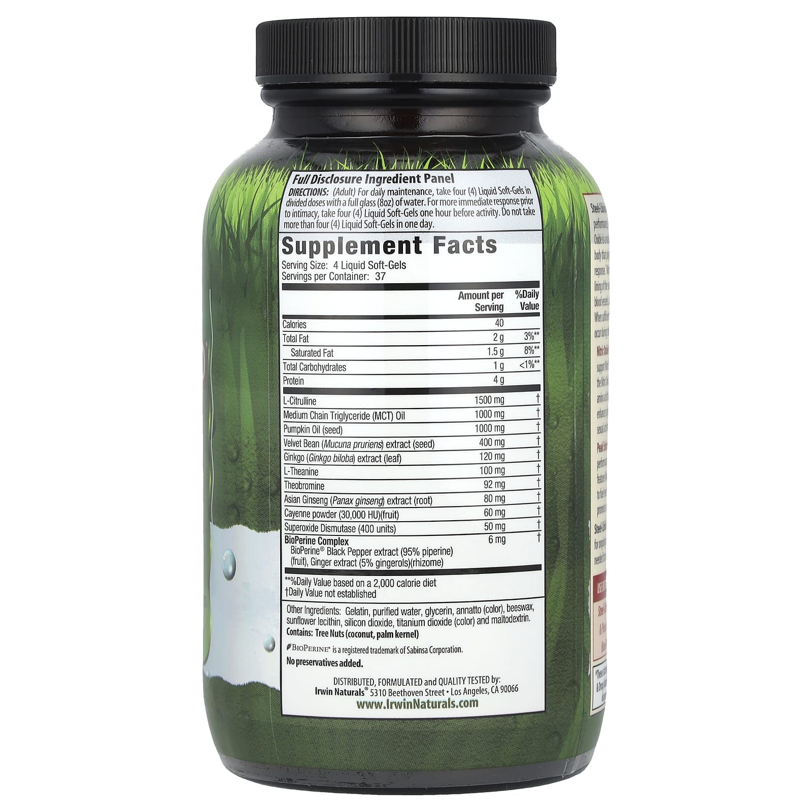 Irwin Naturals, Steel-Libido Red, усиленный кровоток, 150 мягких желатиновых капсул с жидкостью