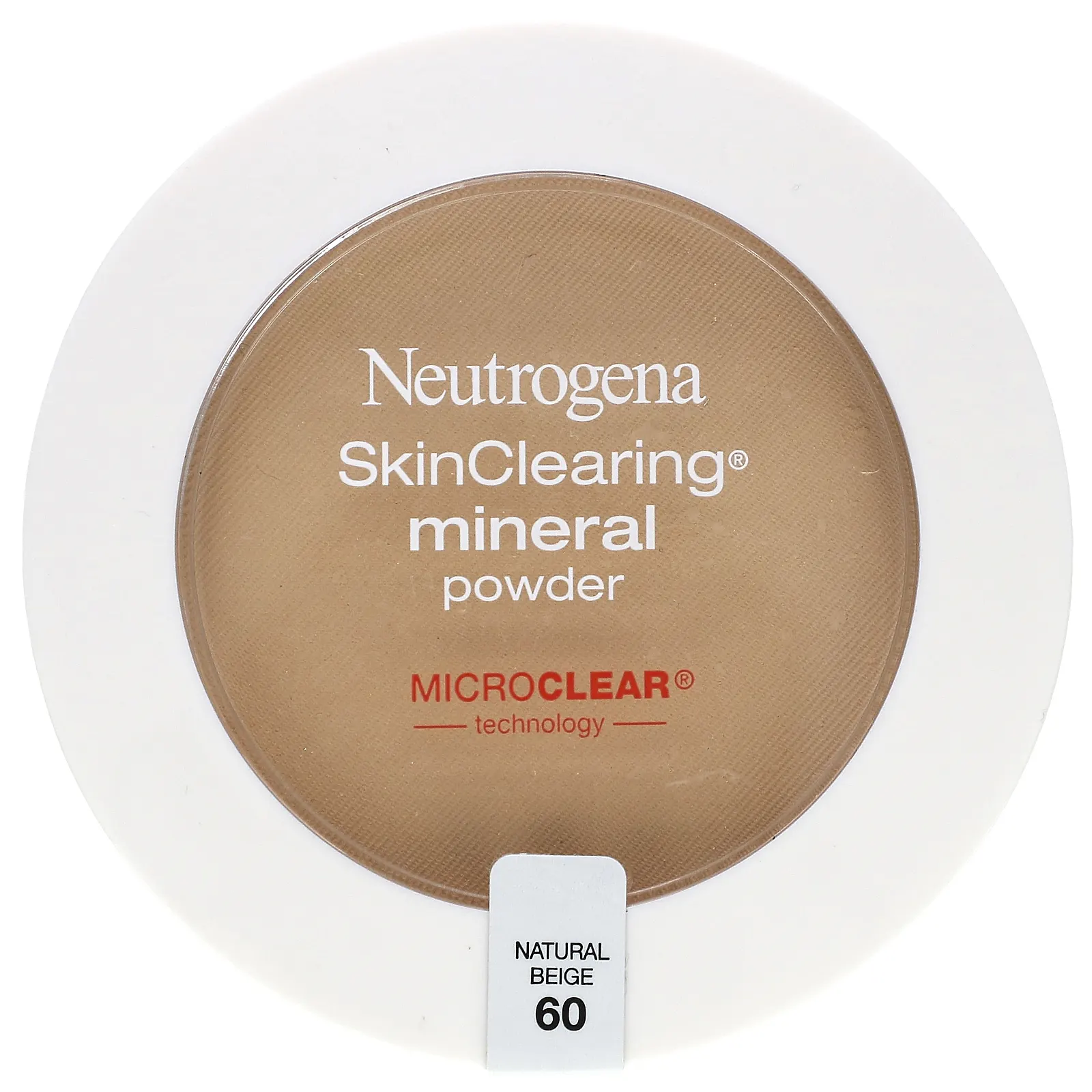 Neutrogena, Очищающая минеральная пудра, натуральный бежевый 60, 11 г (0,38 унции)