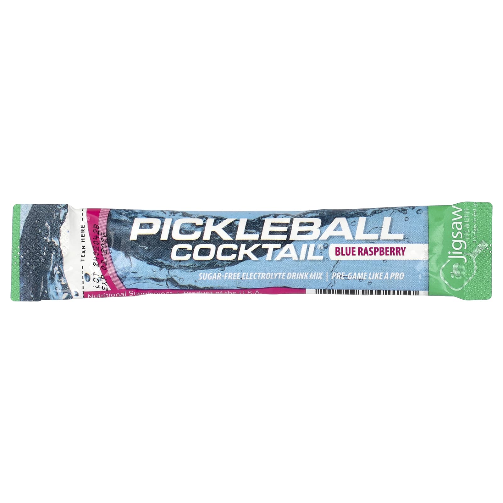 Jigsaw Health, Pickleball Cocktail®, смесь для приготовления напитков с электролитами без сахара, голубая малина, 60 пакетиков по 5,6 г