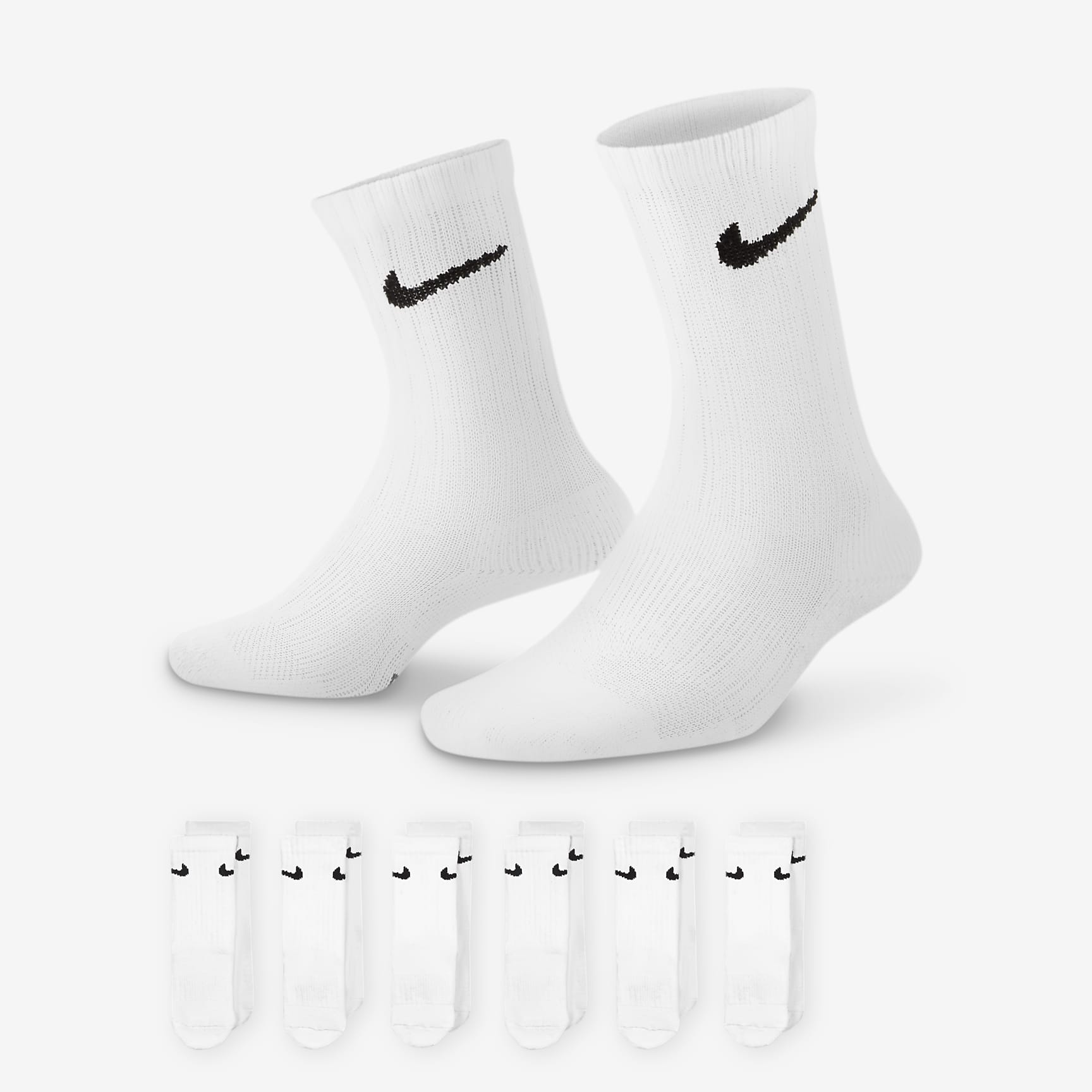 Nike Dri-FIT Performance Basics Little Kids' Crew Socks (6 Pairs)