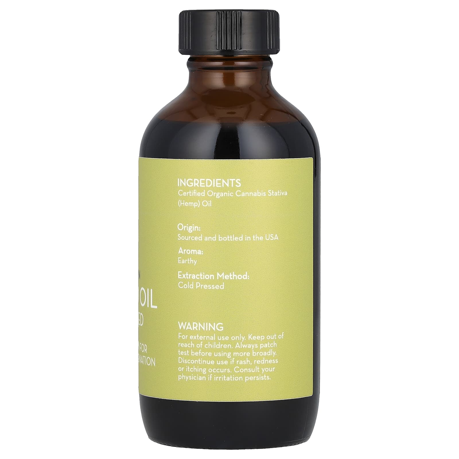 Pure Body Naturals, Органическое масло семян конопли первого отжима, 118 мл (4 жидк. Унции)