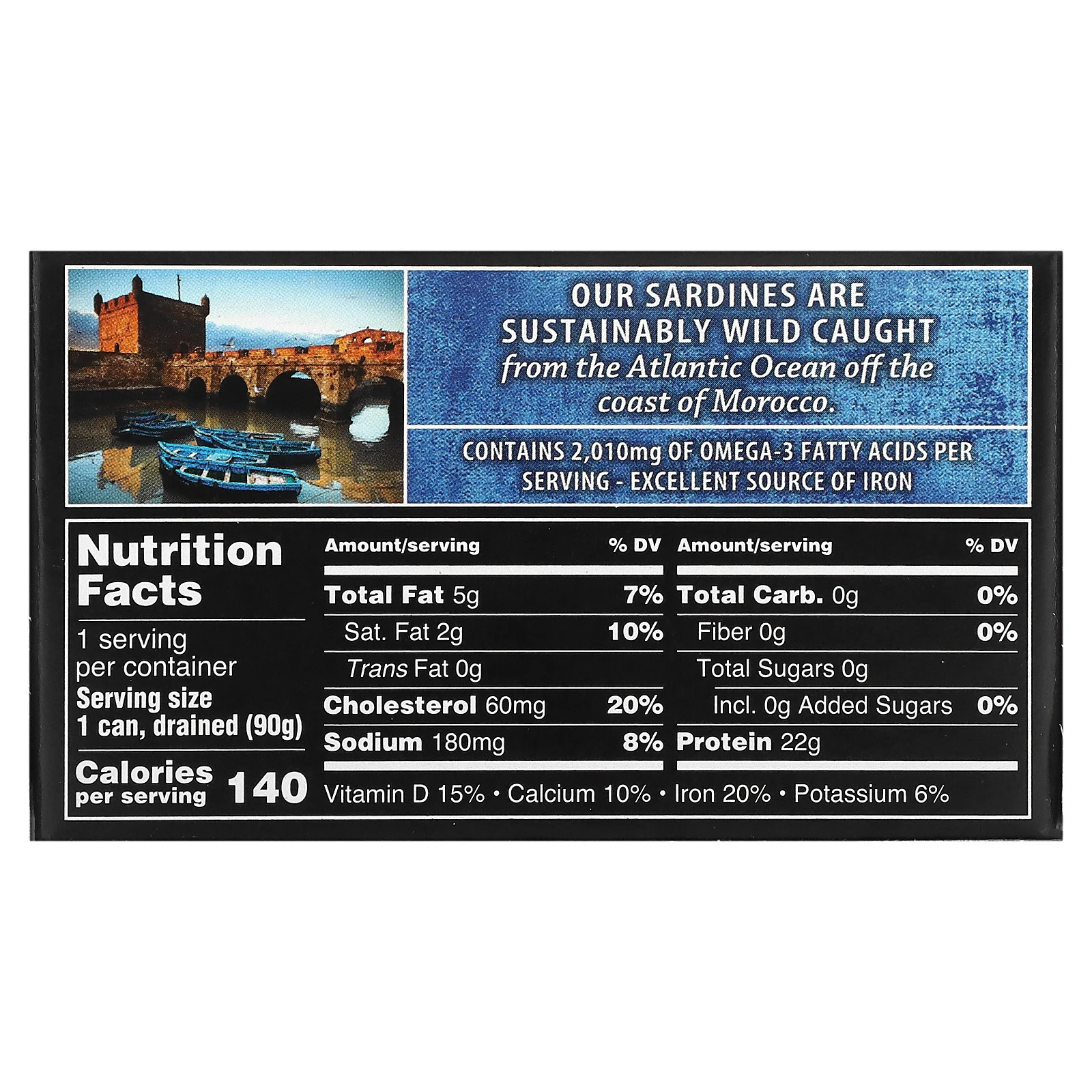 Crown Prince Natural, сардины без кожи и костей, в воде, 125 г (4,37 унции)