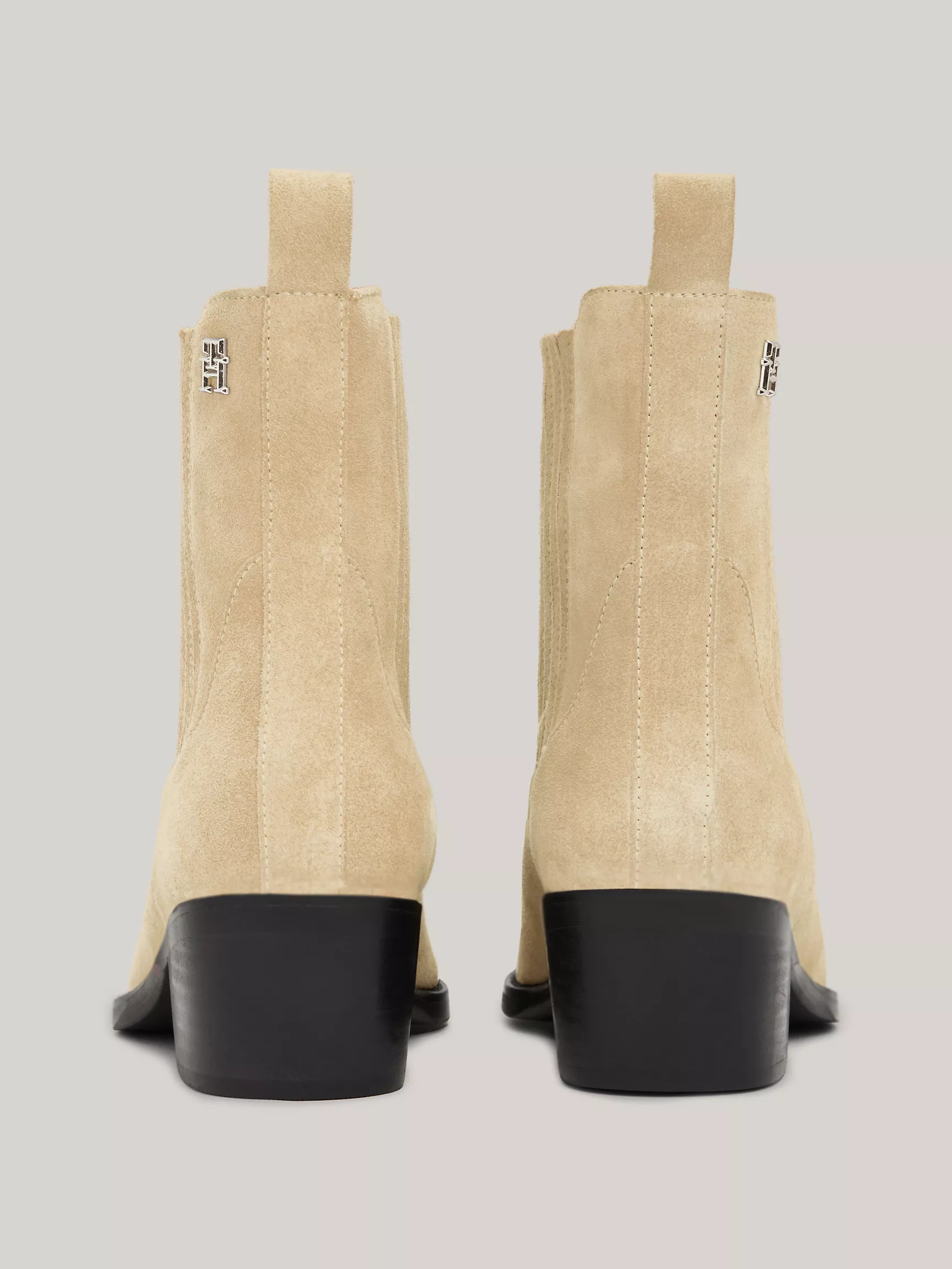 Женские ботинки Tommy Hilfiger, Замшевые ковбойские сапоги с логотипом TH