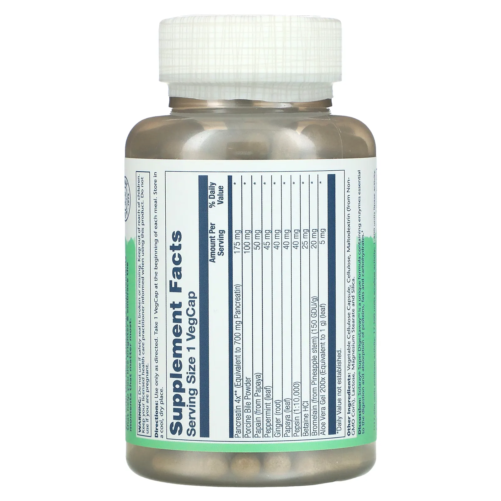 Solaray, Смесь ферментов Super Digestaway для поддержки пищеварения, 180 растительных капсул