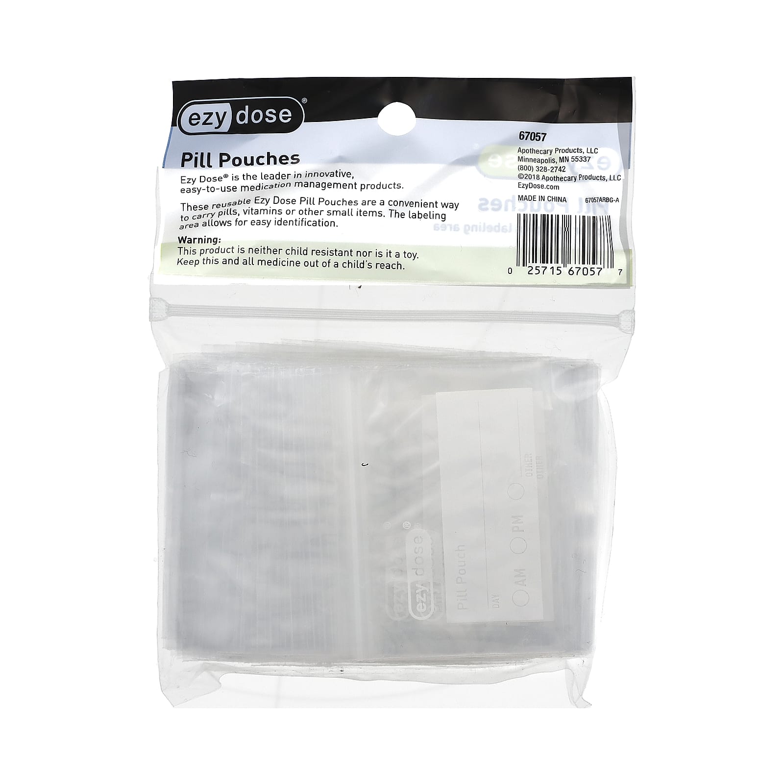 Ezy Dose, многоразовые пакетики с таблетками, 100 шт.