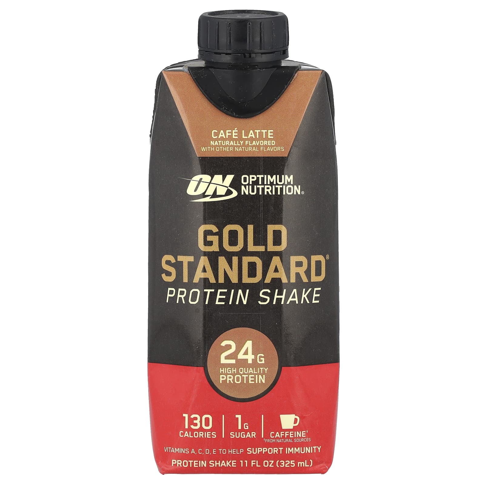 Optimum Nutrition, Gold Standard®, протеиновый коктейль, кофейный латте, 4 коробки по 325 мл (11 жидк. Унций)