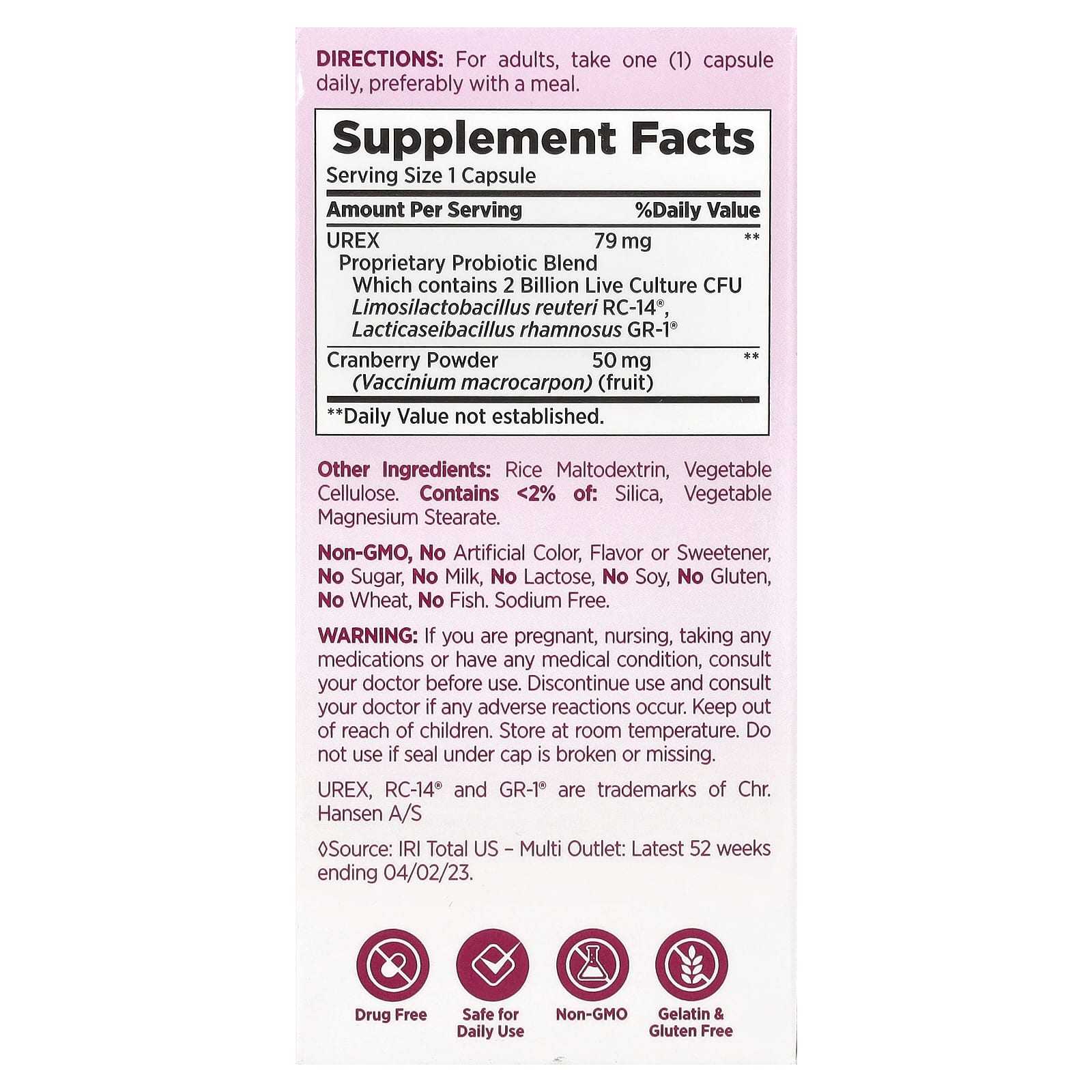 Nature's Bounty, Healthy PH Balance + Cranberry`` 30 капсул