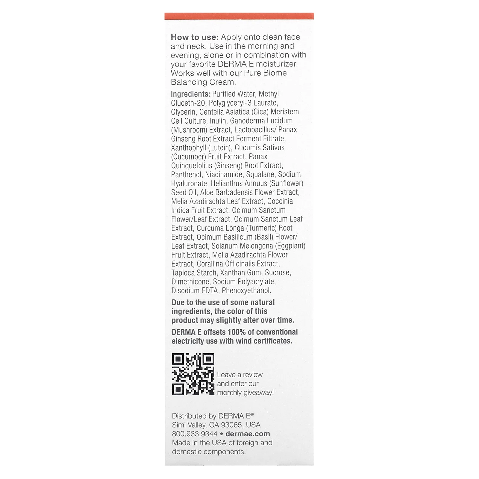 DERMA E, Балансирующая сыворотка Pure Biome, 30 мл (1 жидк. Унция)