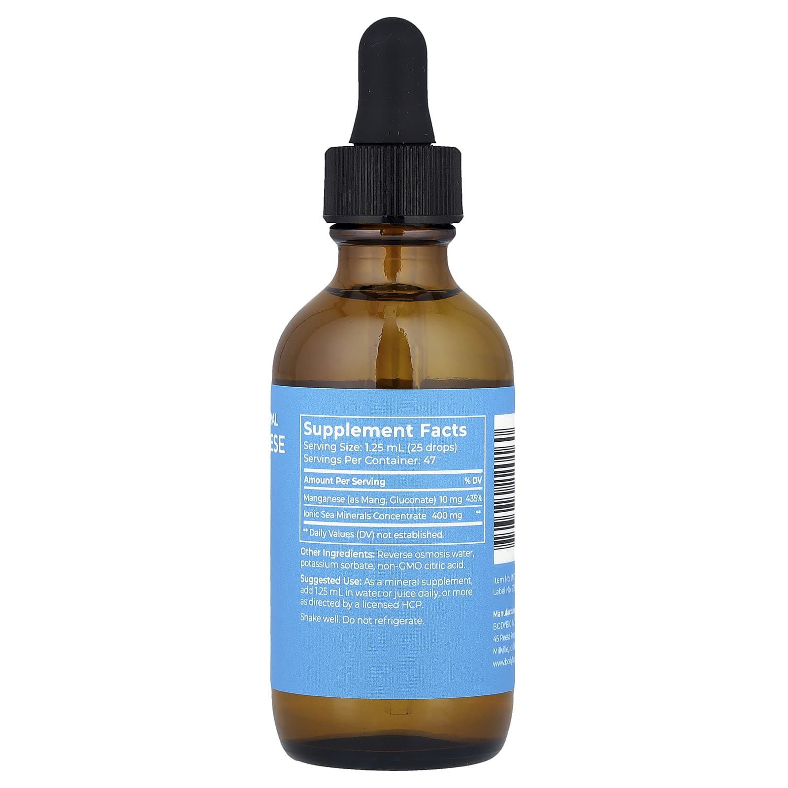 BodyBio, Жидкий минеральный марганец, 59 мл (2 жидк. Унции)