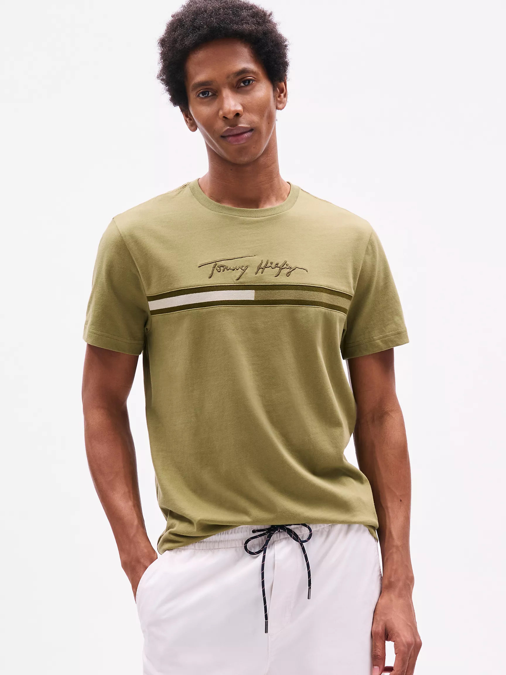 Мужская футболка Tommy Hilfiger, Футболка с тональным фирменным флаговым логотипом