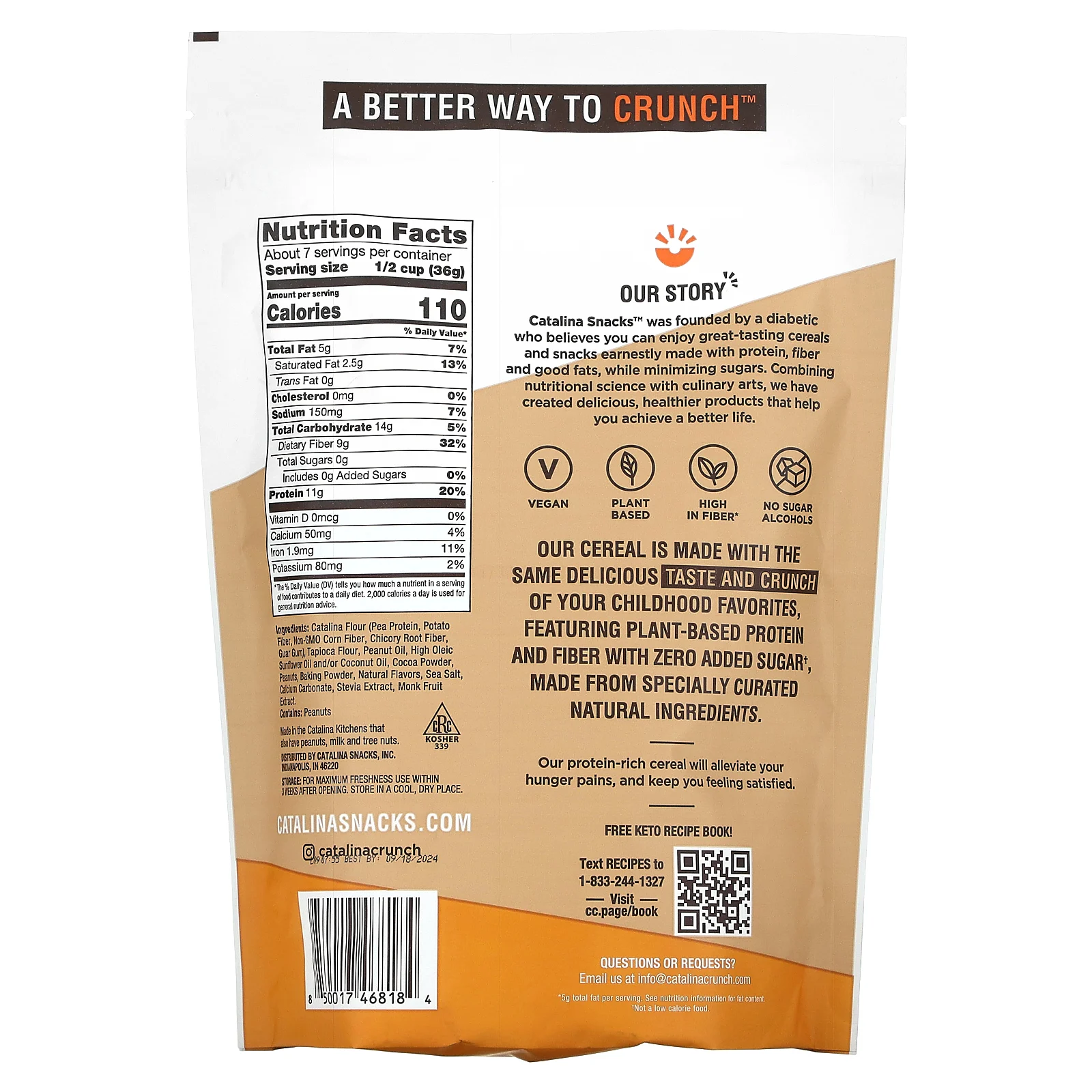 Catalina Crunch, Keto Friendly Cereal, шоколад и арахисовая паста, 255 г (9 унций)