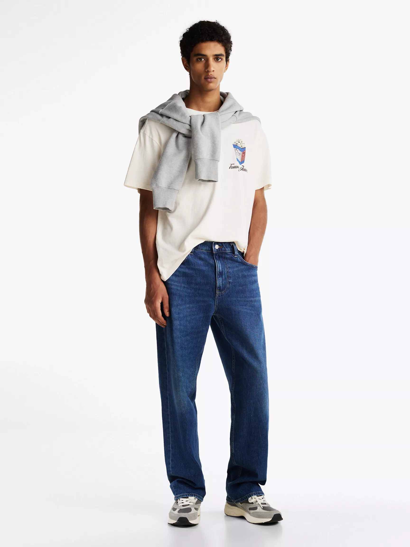 Мужская футболка Tommy Hilfiger, Свободная футболка с винтажным графическим принтом