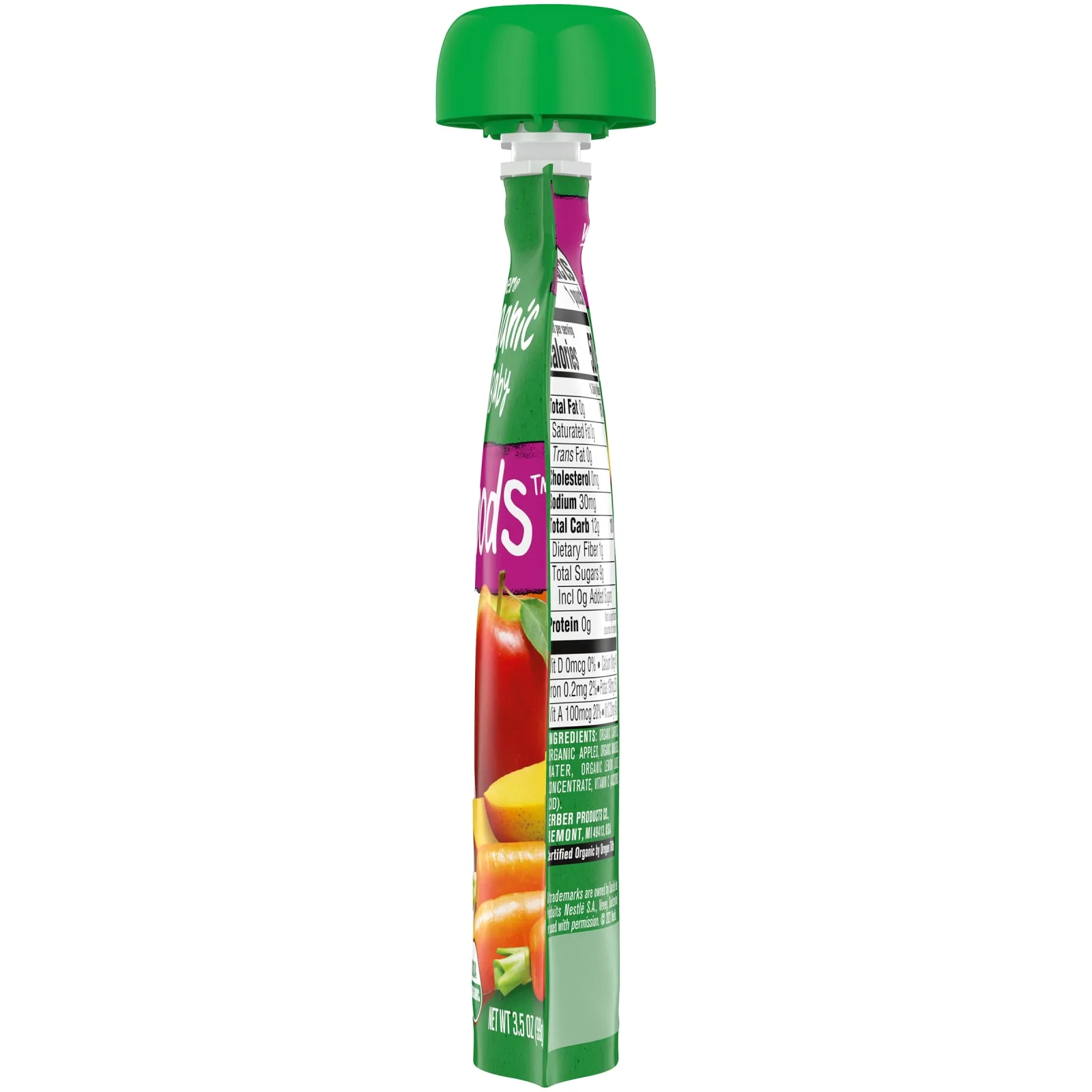 Gerber, Smart Flow, Organic, морковь, яблоко и манго, 99 г (3,5 унции)