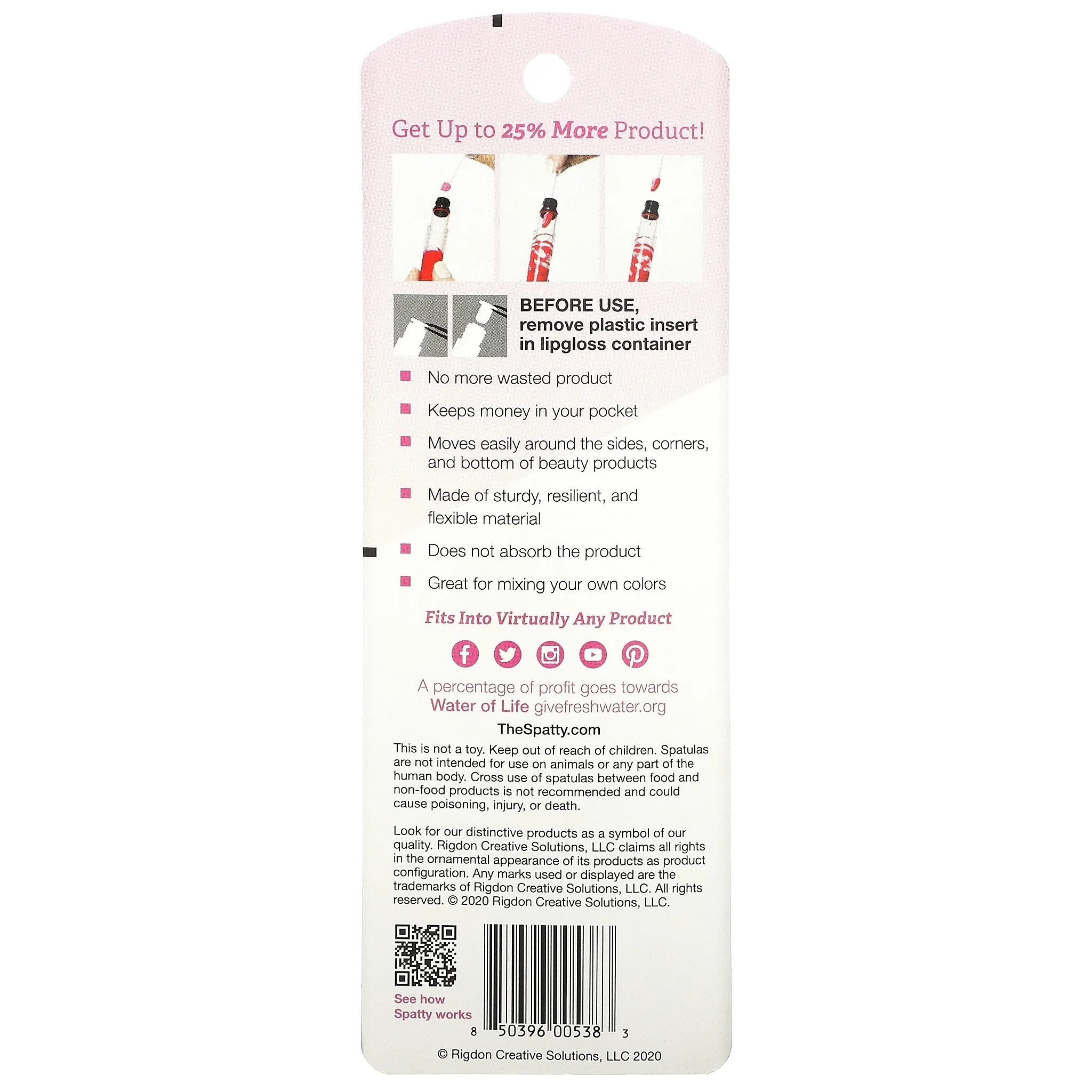 Lip Beauty Spatty, косметический шпатель для губ, 1 шт.