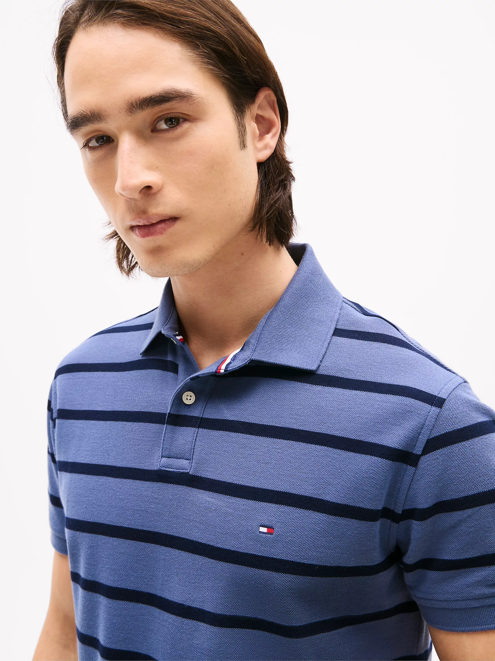 Мужское поло Tommy Hilfiger, Полосатое влагоотводящее поло стандартного кроя