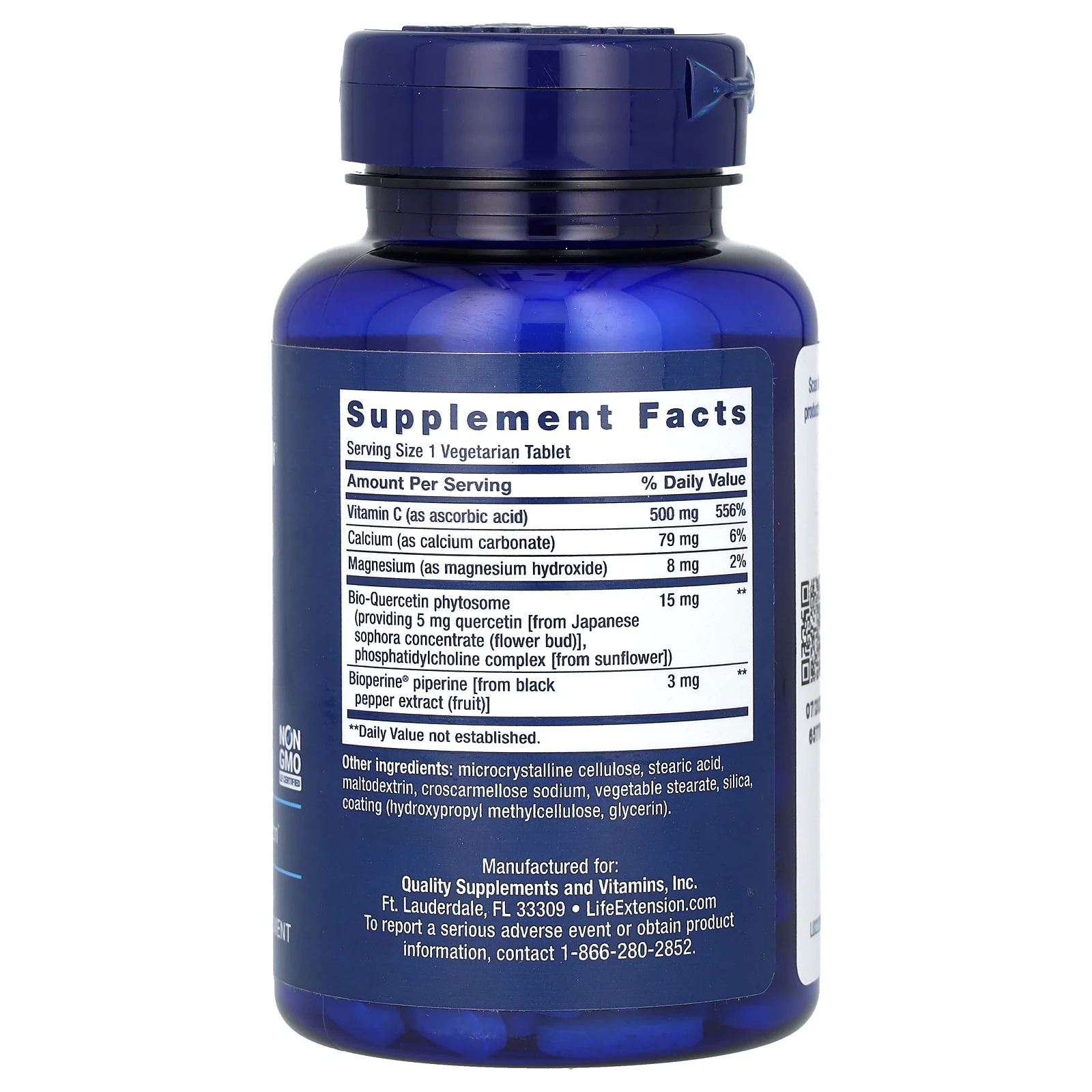 Life Extension, Fast-C с фитосомами биокверцетина, 60 вегетарианских таблеток