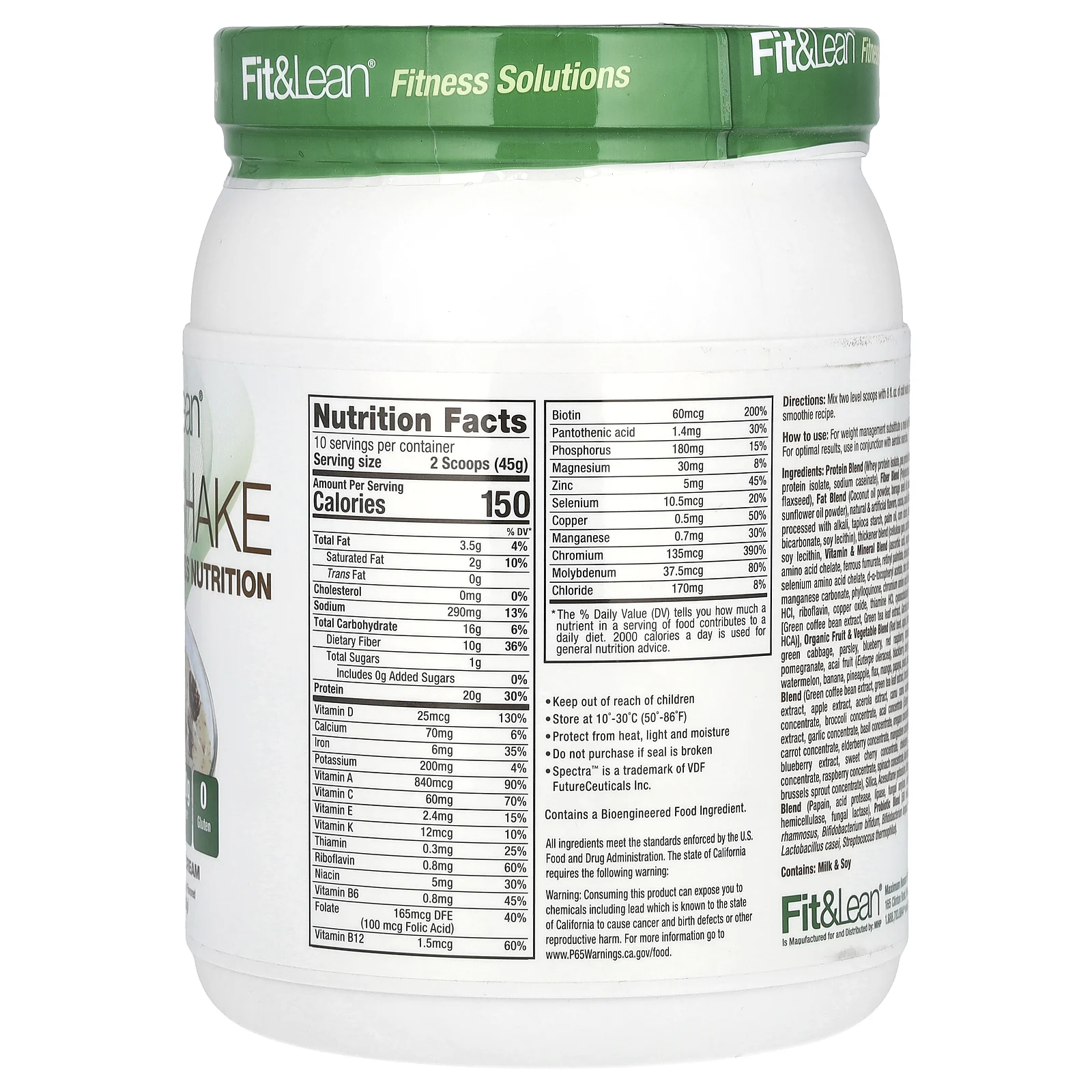 Fit & Lean, Meal Shake, комплексное фитнес-питательное вещество, печенье и сливки, 450 г (1 фунт)