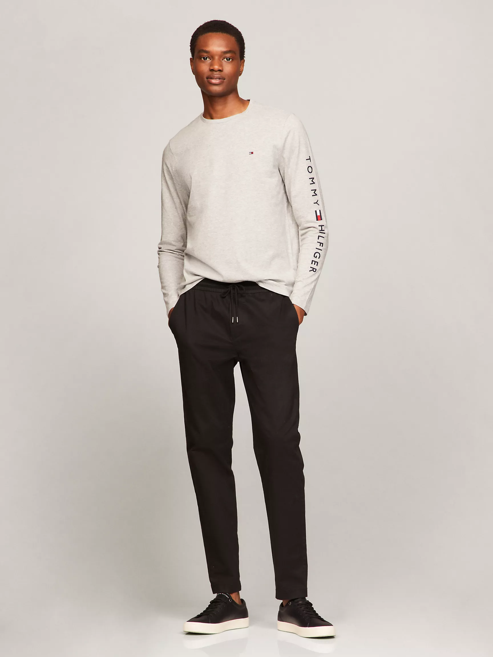 Мужская футболка Tommy Hilfiger, Футболка с длинным рукавом и логотипом Tommy