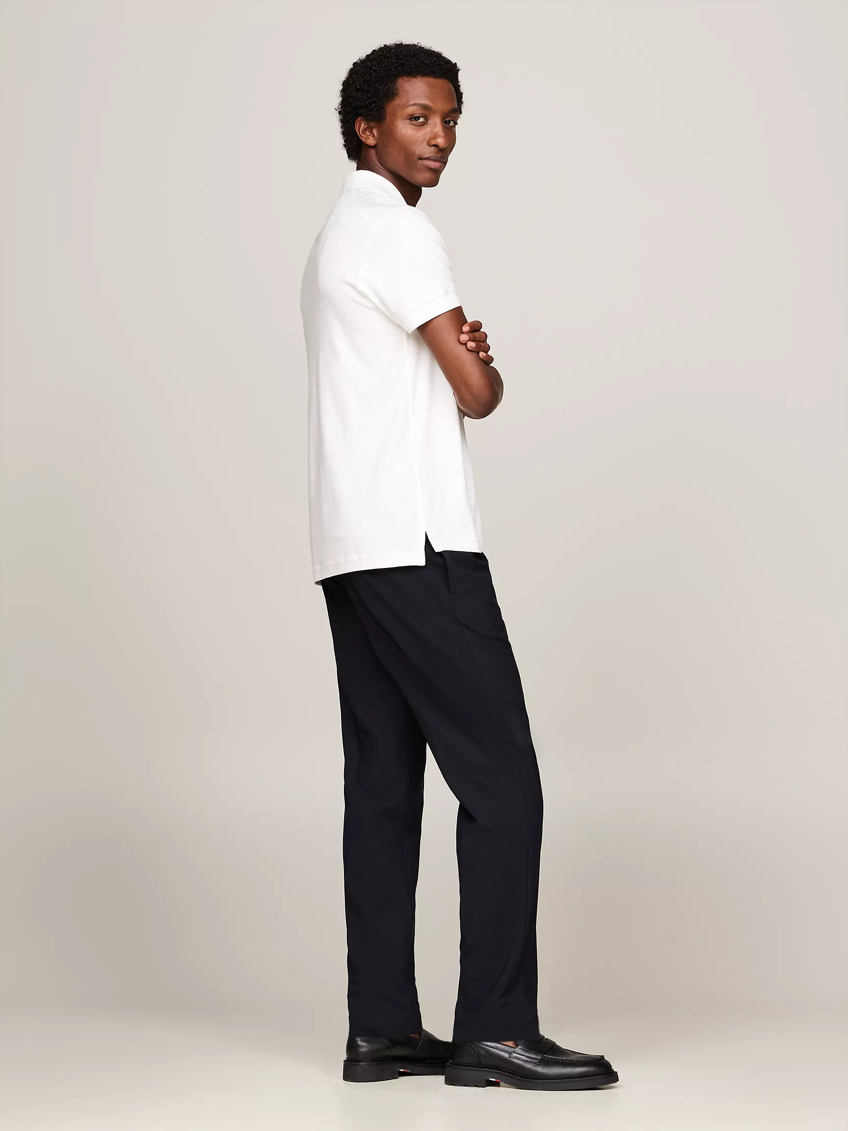 Мужское поло Tommy Hilfiger, Приталенное поло на молнии из ткани Interlock