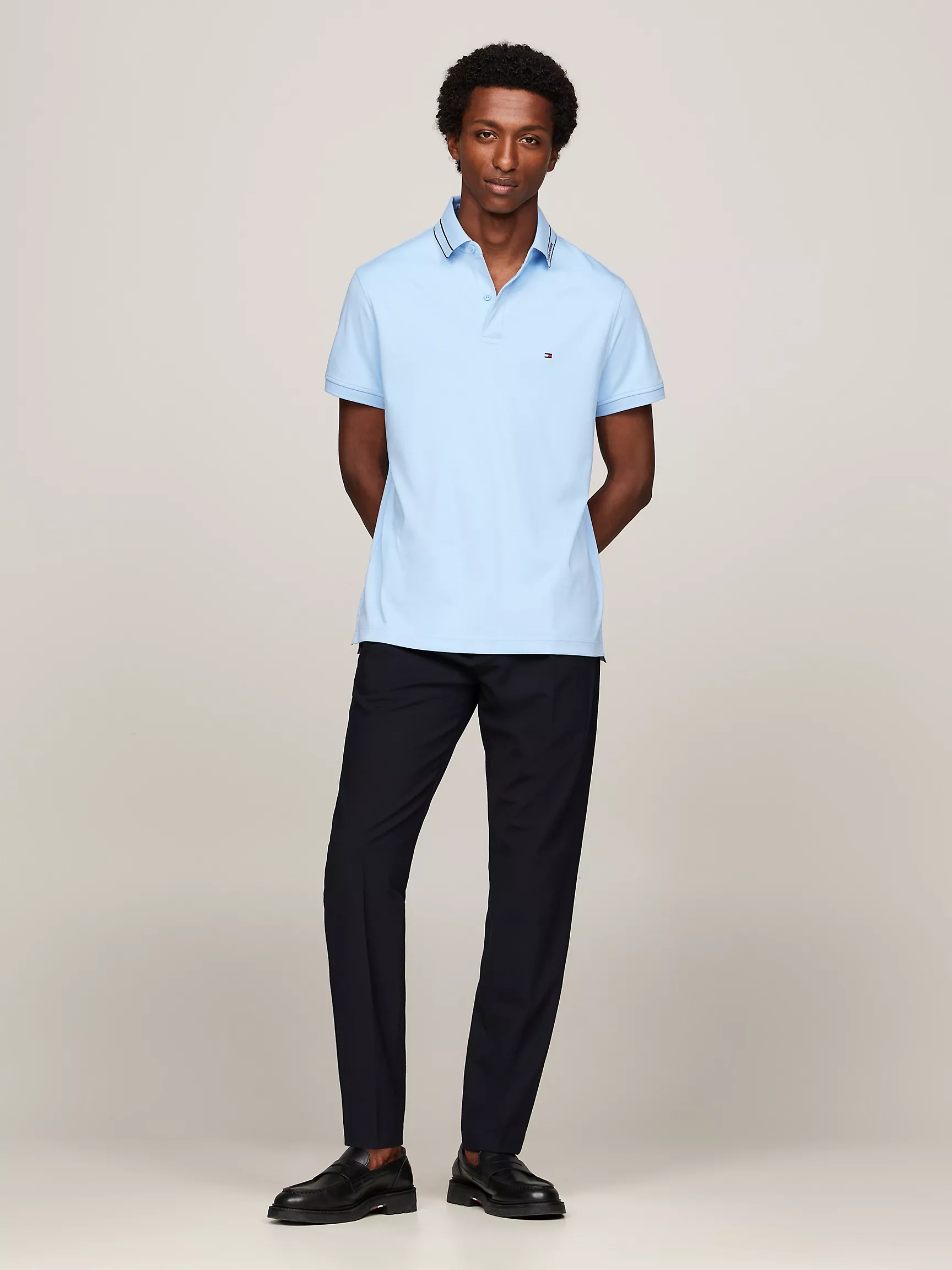 Мужское поло Tommy Hilfiger, Поло стандартного кроя из ткани Interlock с логотипом Monotype